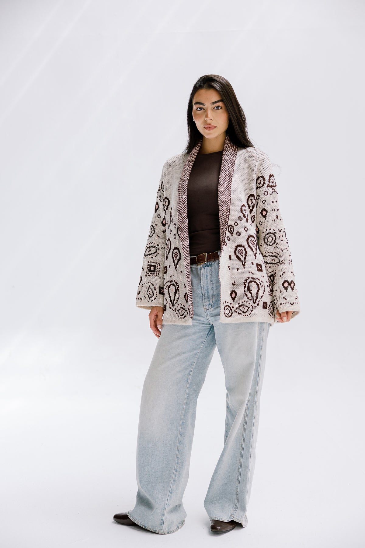 Rustle Knit Cardigan in Sand