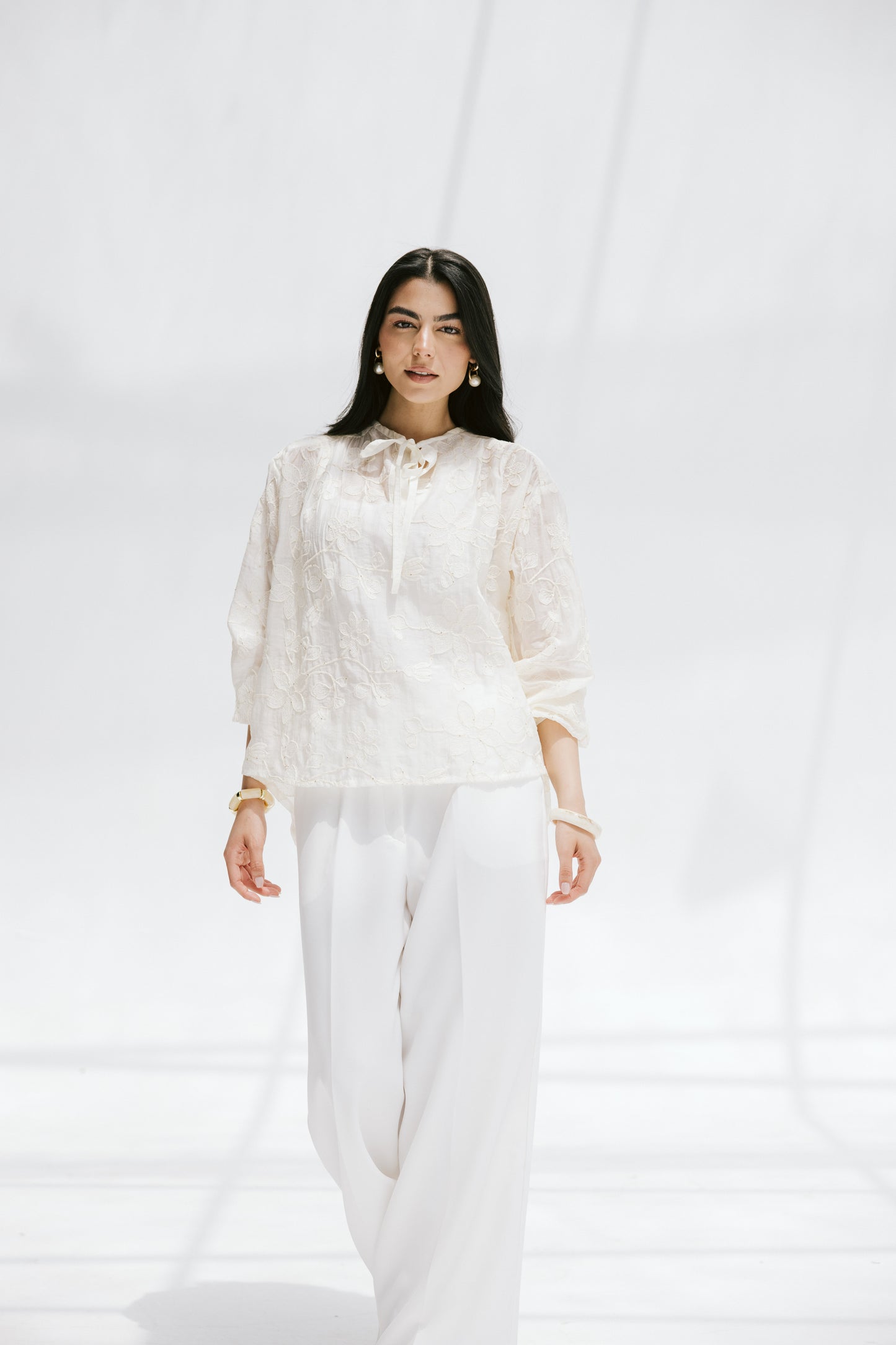 Fleurine Blouse in Ivory
