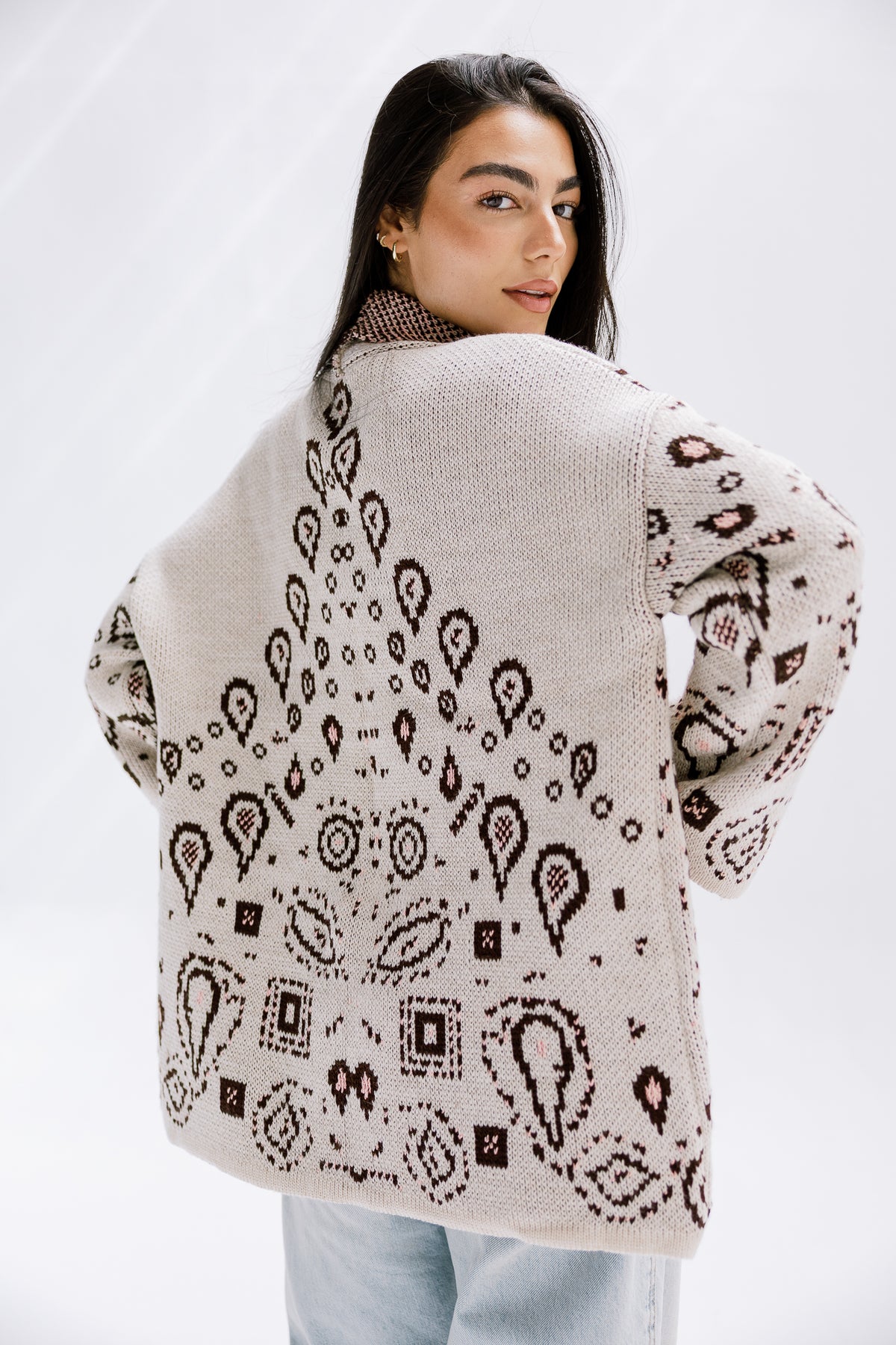 Rustle Knit Cardigan in Sand