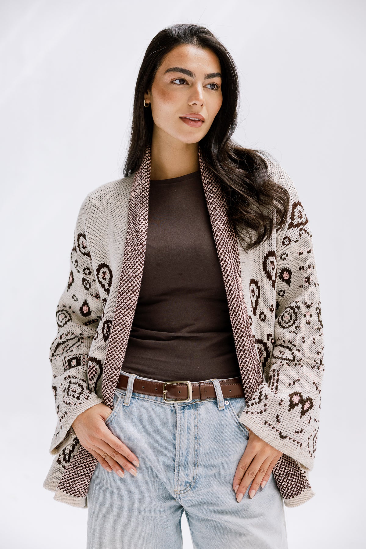 Rustle Knit Cardigan in Sand