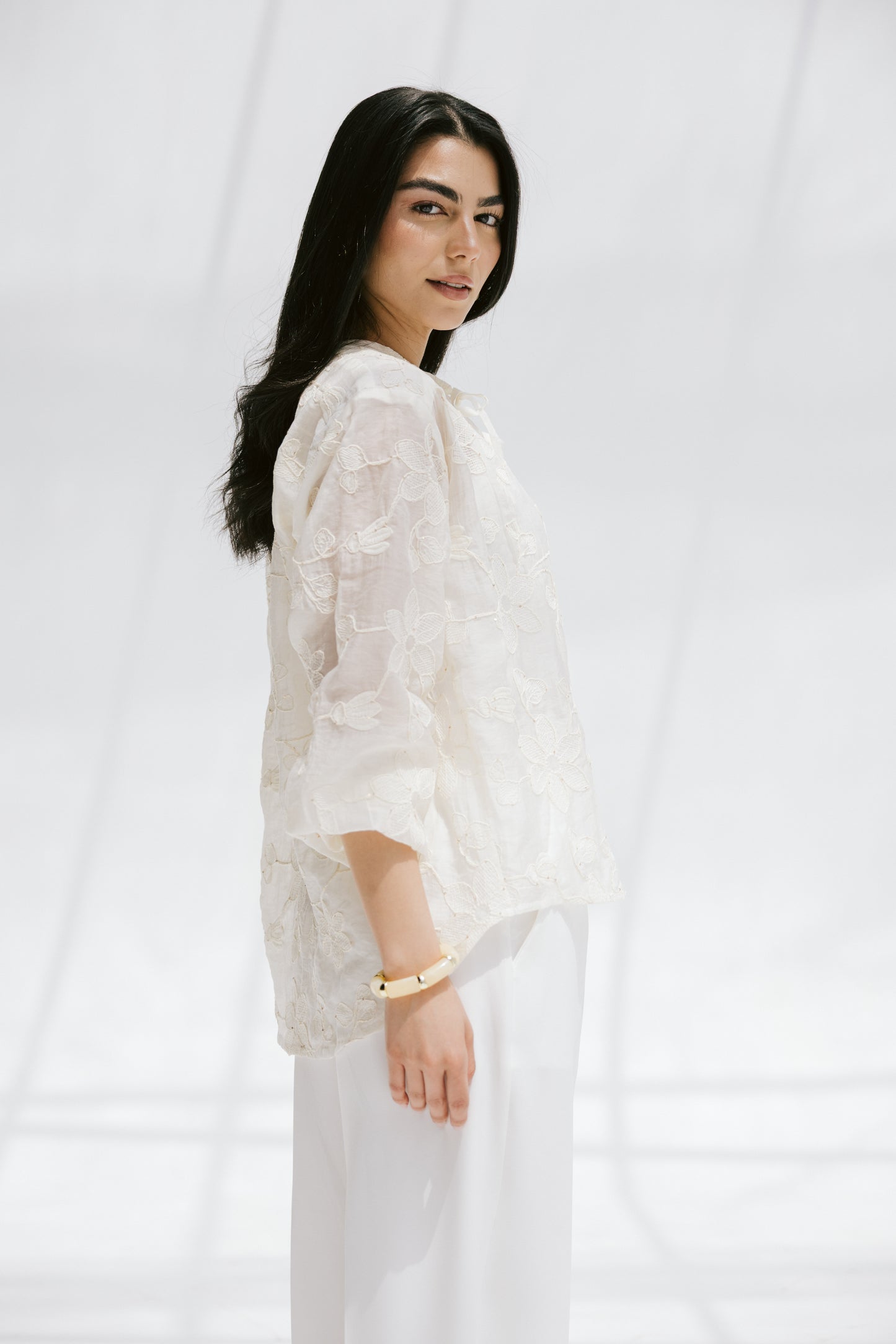 Fleurine Blouse in Ivory
