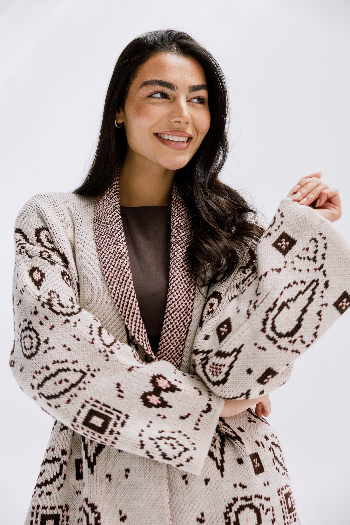 Rustle Knit Cardigan in Sand