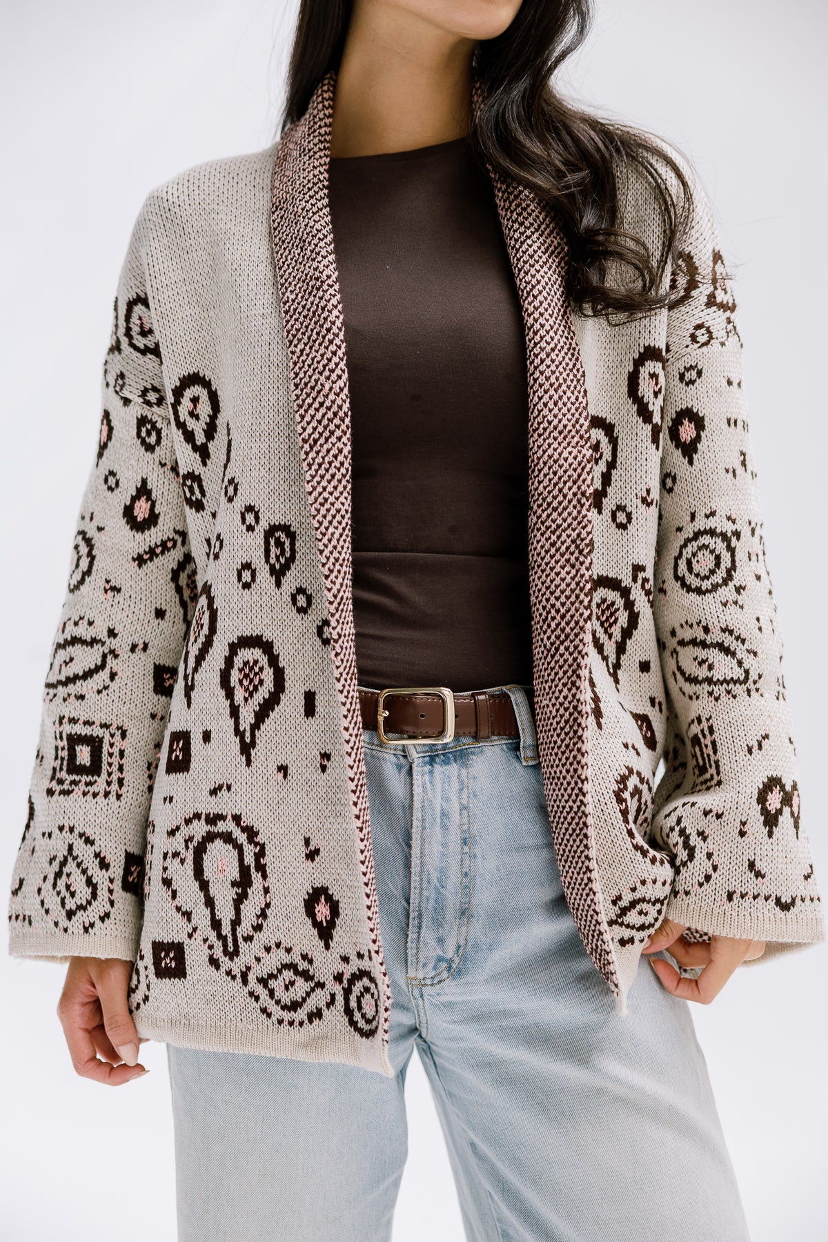 Rustle Knit Cardigan in Sand