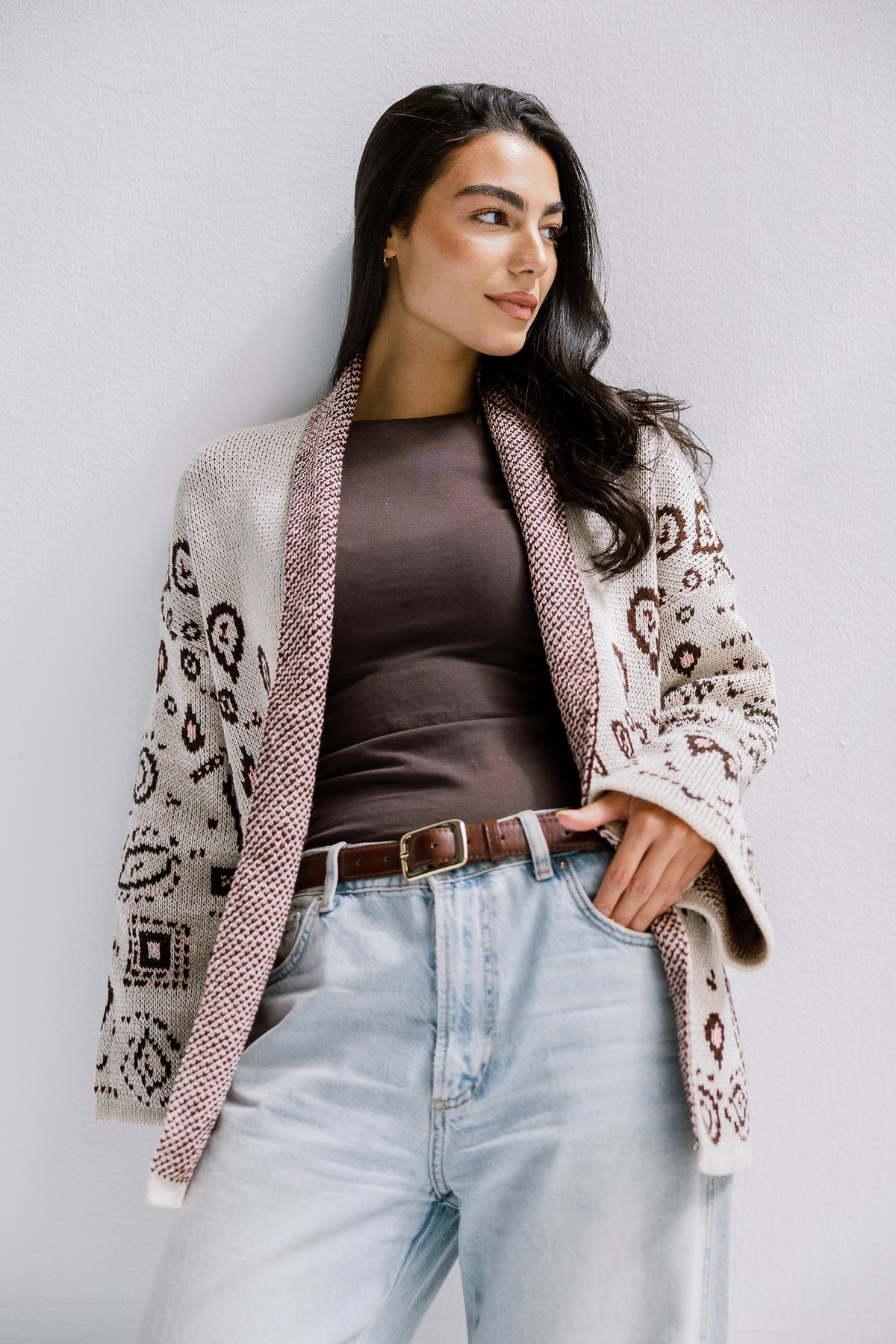 Rustle Knit Cardigan in Sand
