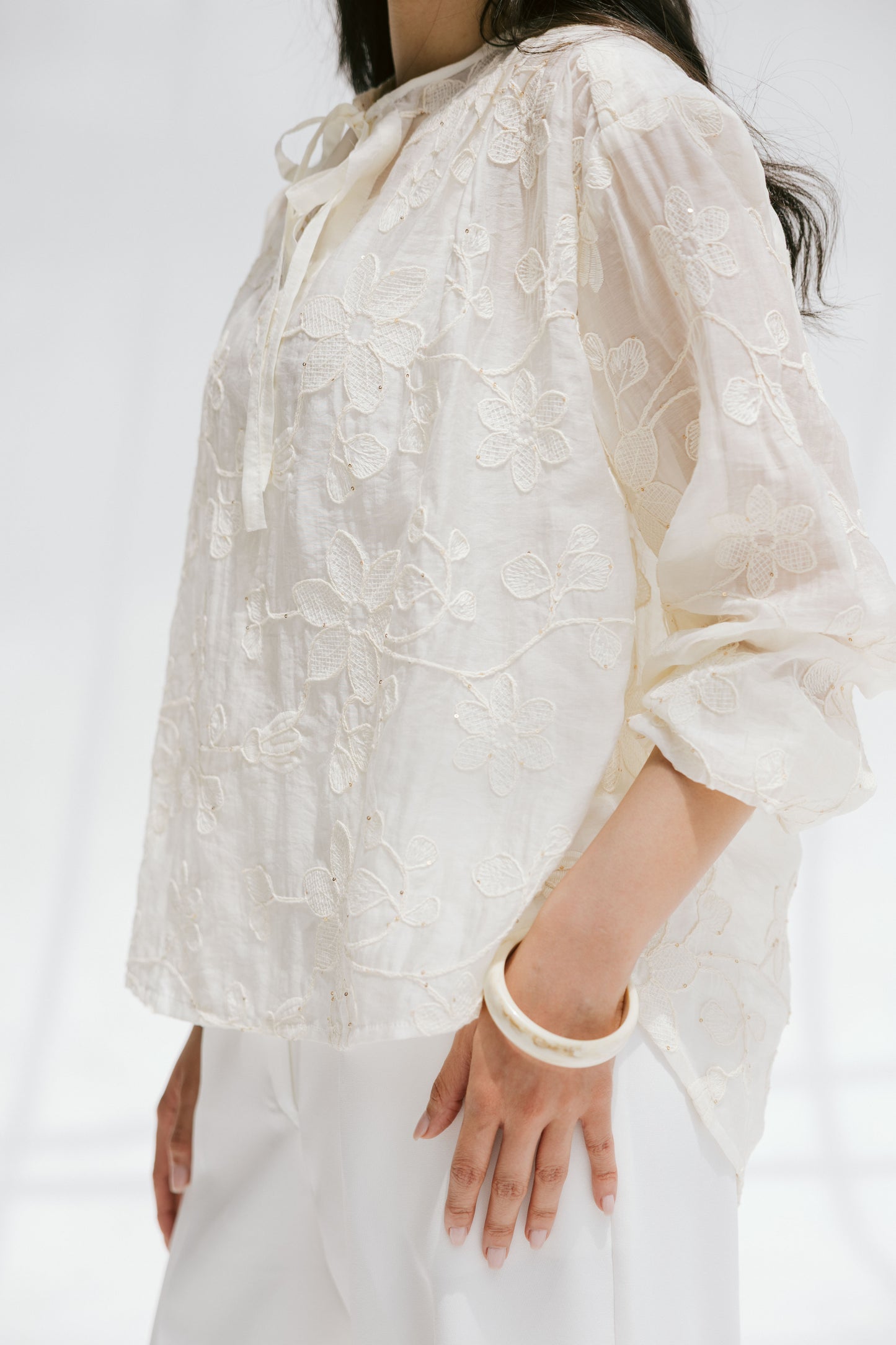Fleurine Blouse in Ivory
