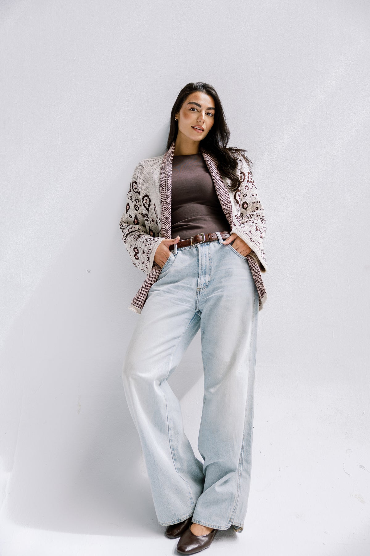 Rustle Knit Cardigan in Sand