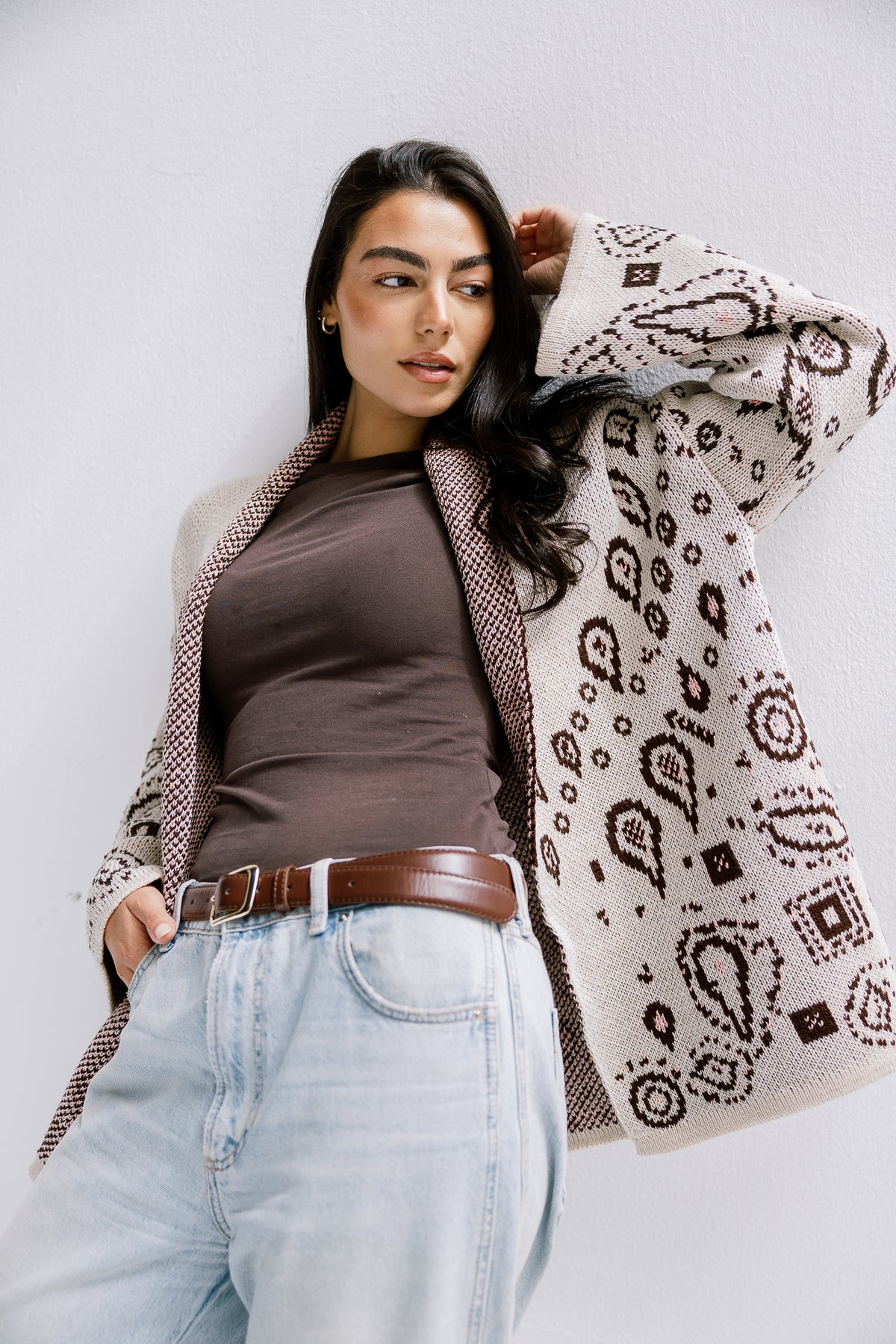 Rustle Knit Cardigan in Sand