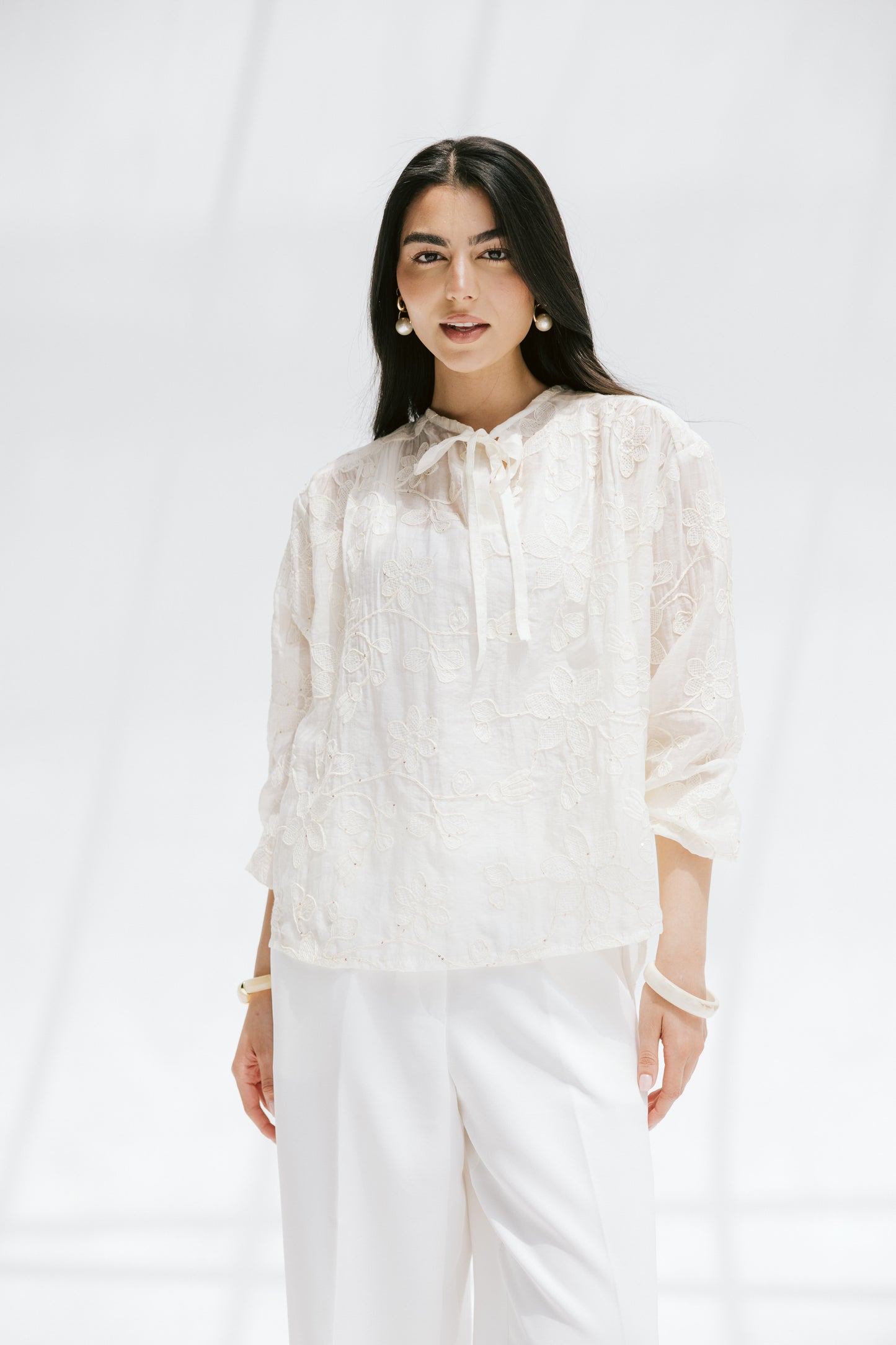 Fleurine Blouse in Ivory