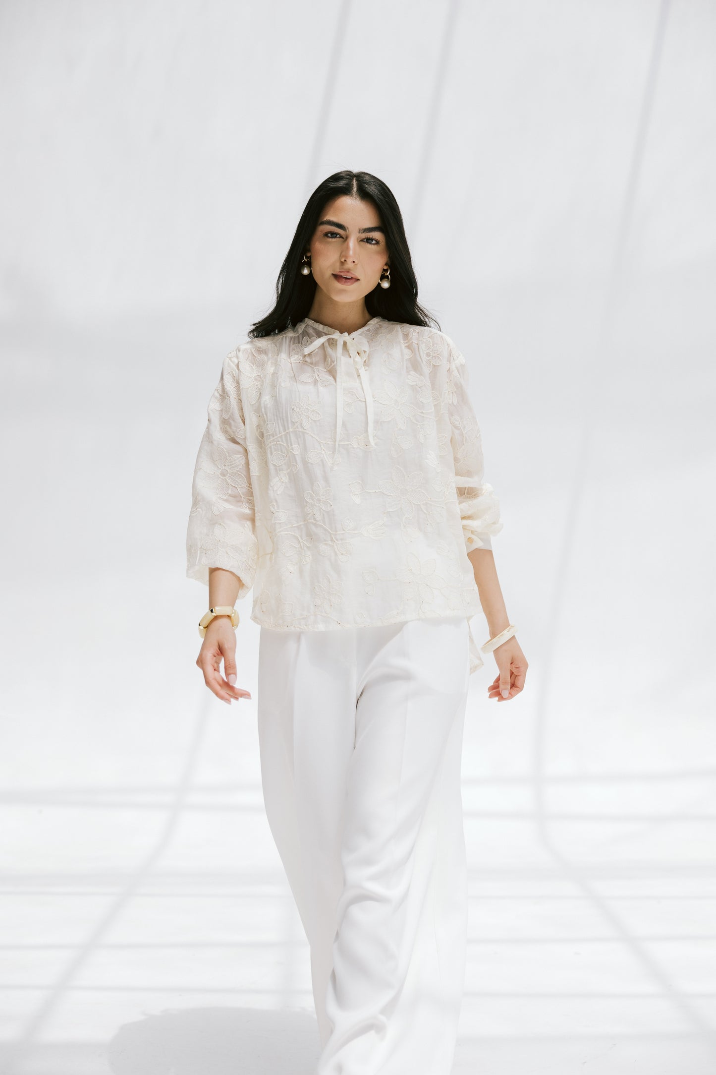 Fleurine Blouse in Ivory