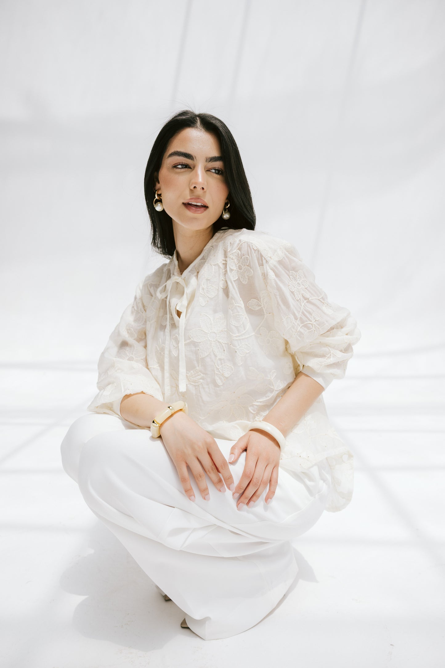 Fleurine Blouse in Ivory