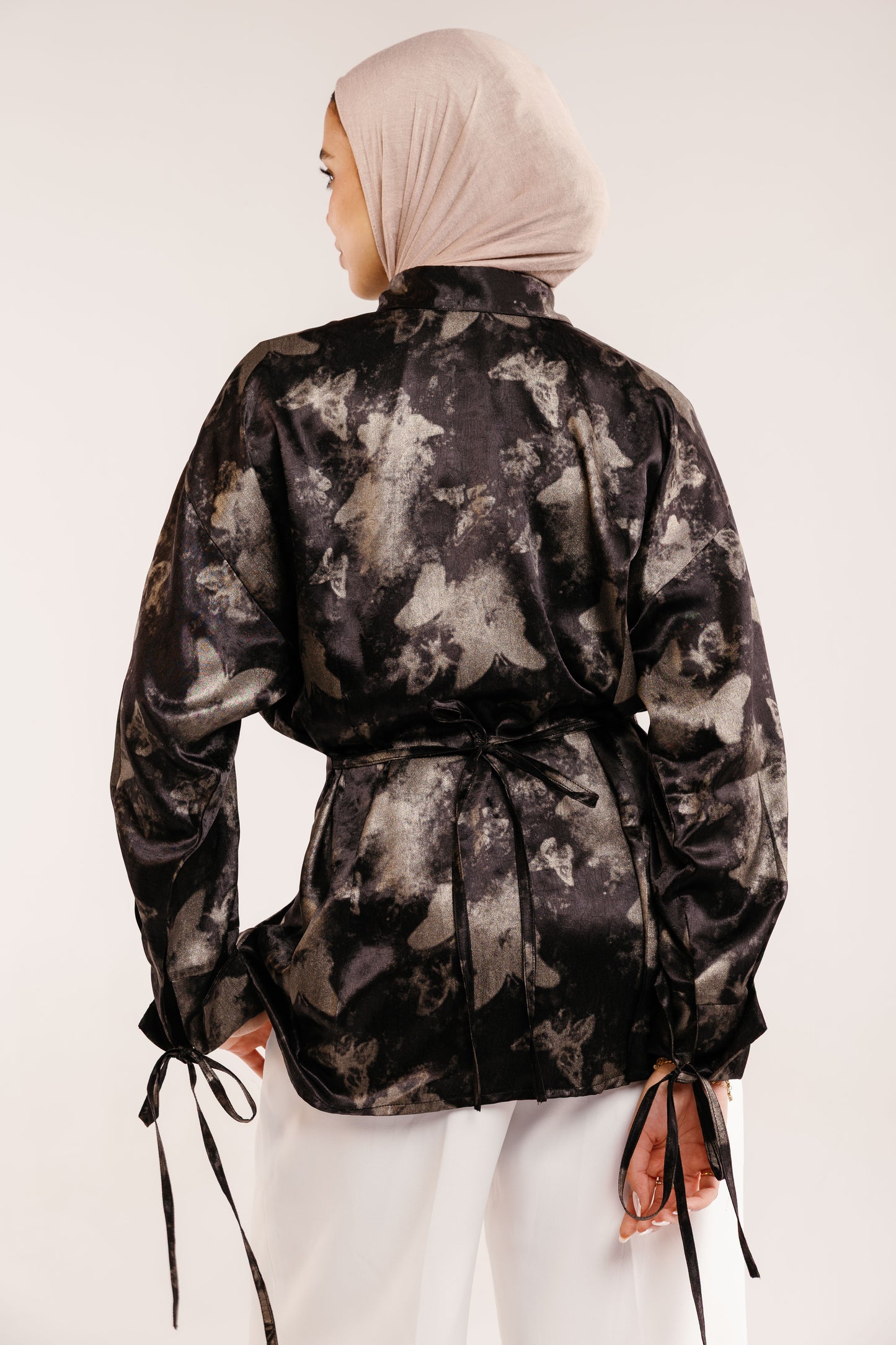 The Glaze Satin Blouse in Black