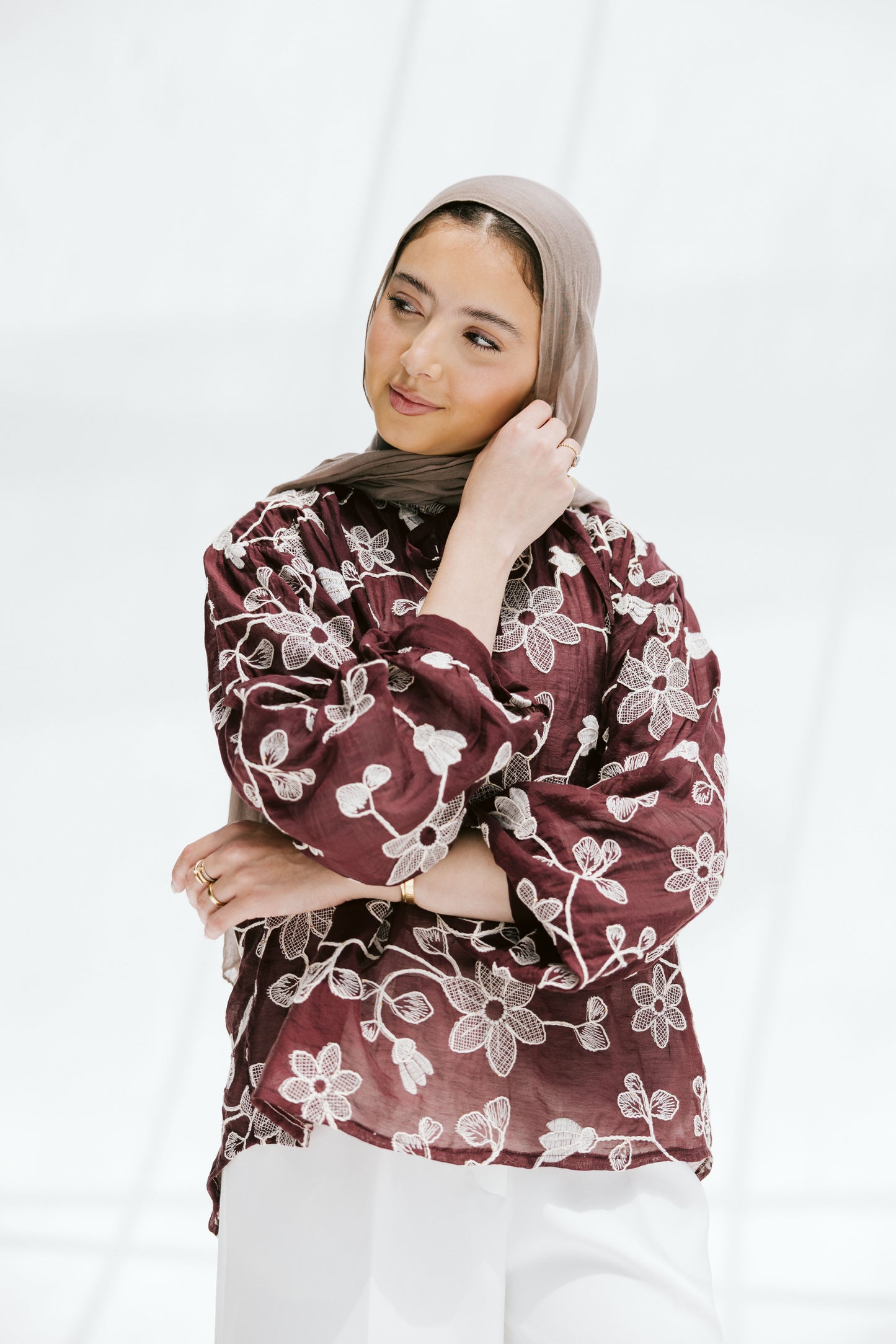 Fleurine Blouse in Maroon