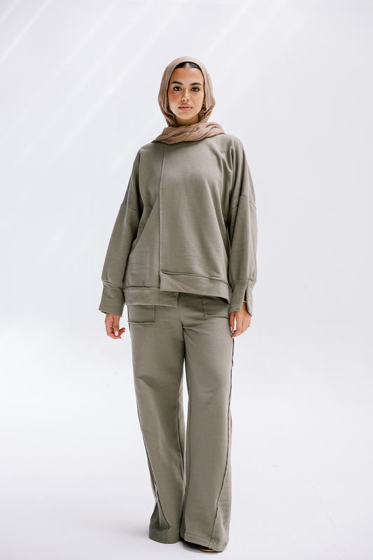 Fall Crewneck Set in Sage