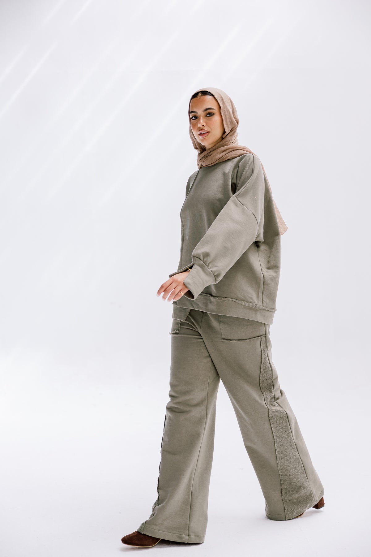 Fall Crewneck Set in Sage