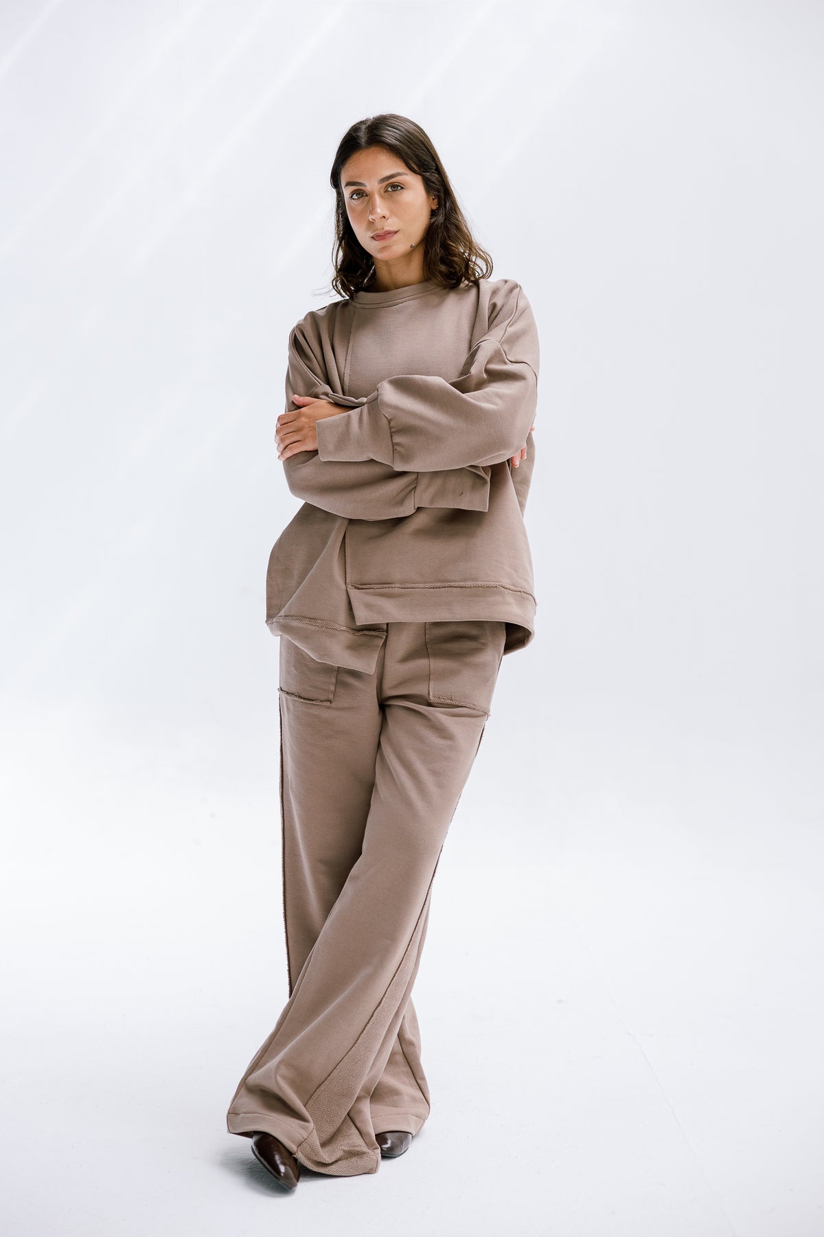 Fall Crewneck Set in Taupe