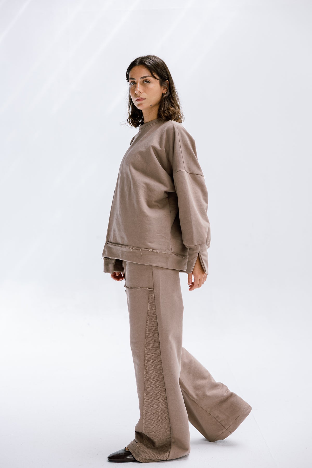 Fall Crewneck Set in Taupe