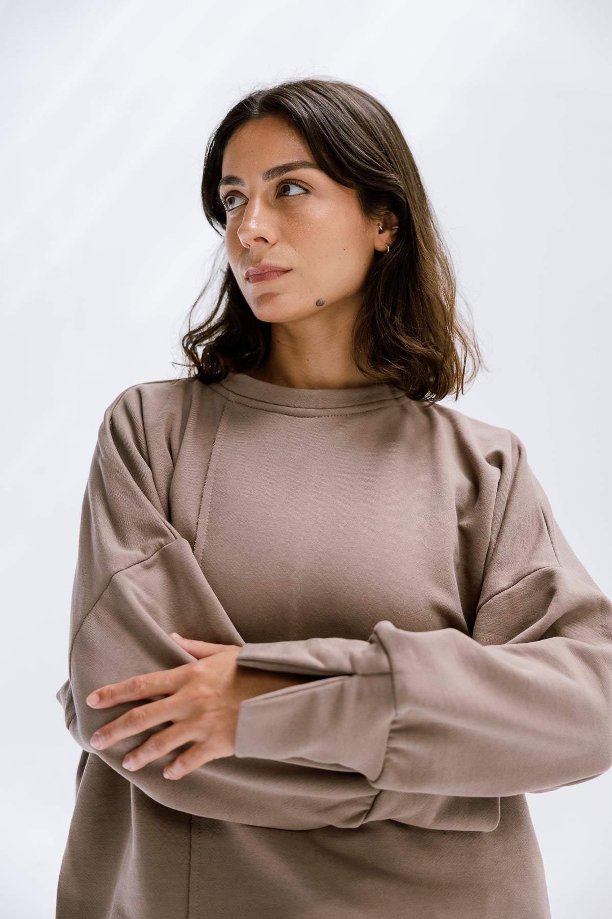 Fall Crewneck Set in Taupe