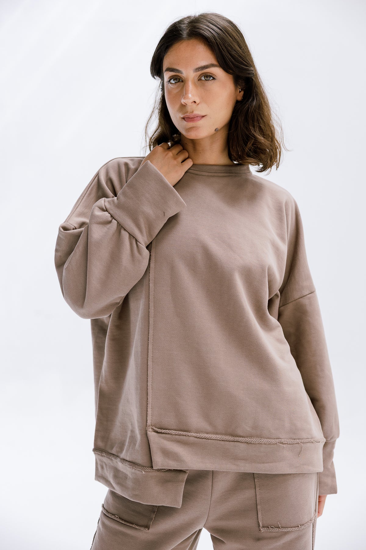 Fall Crewneck Set in Taupe