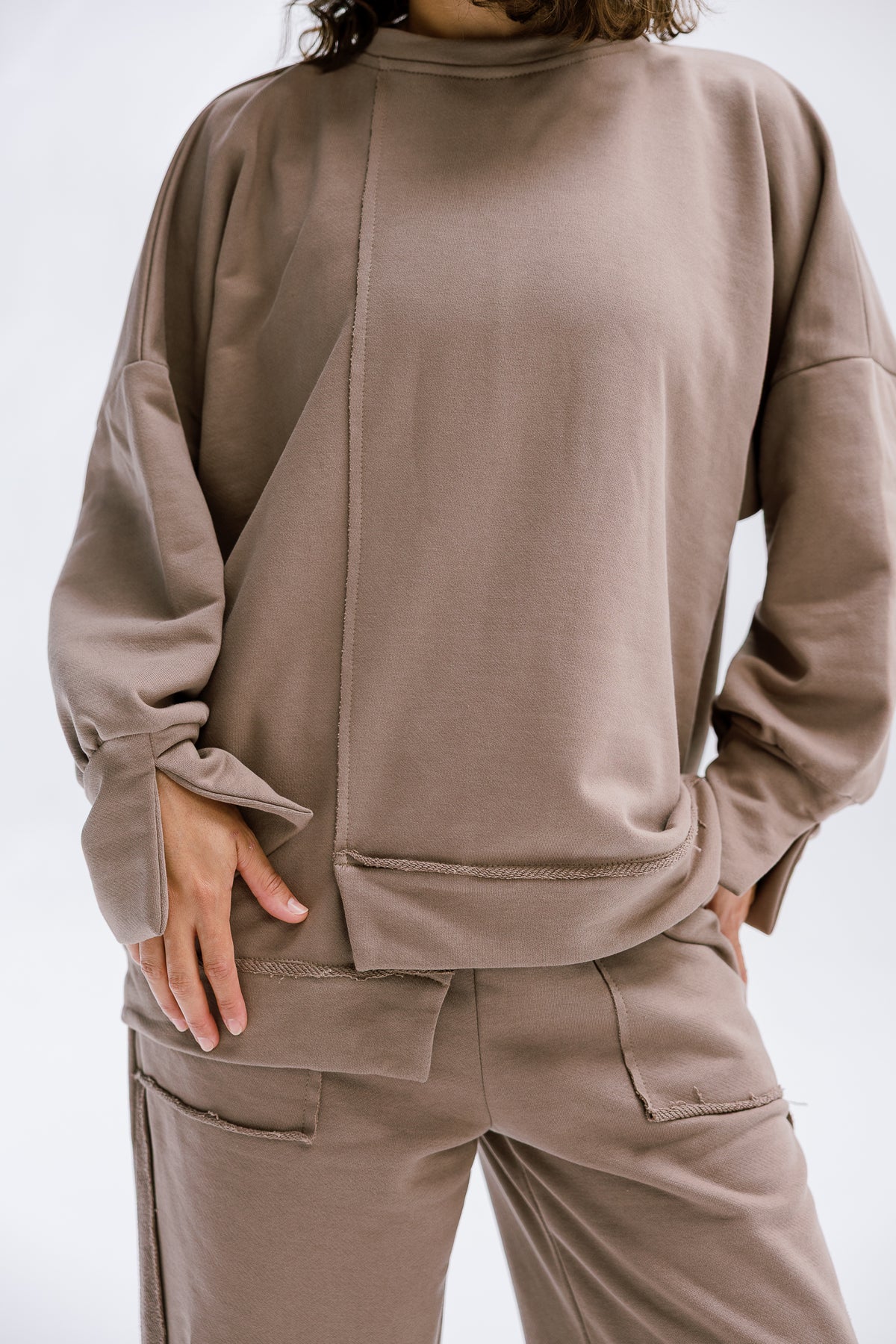 Fall Crewneck Set in Taupe