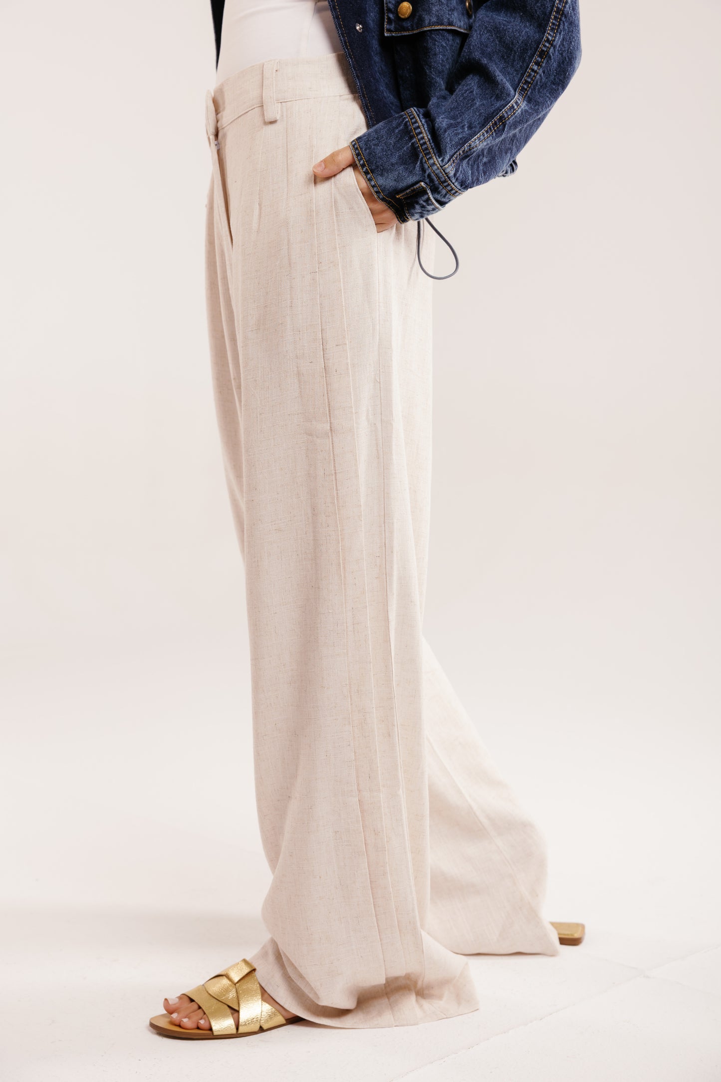 Drift Linen Pants in Beige