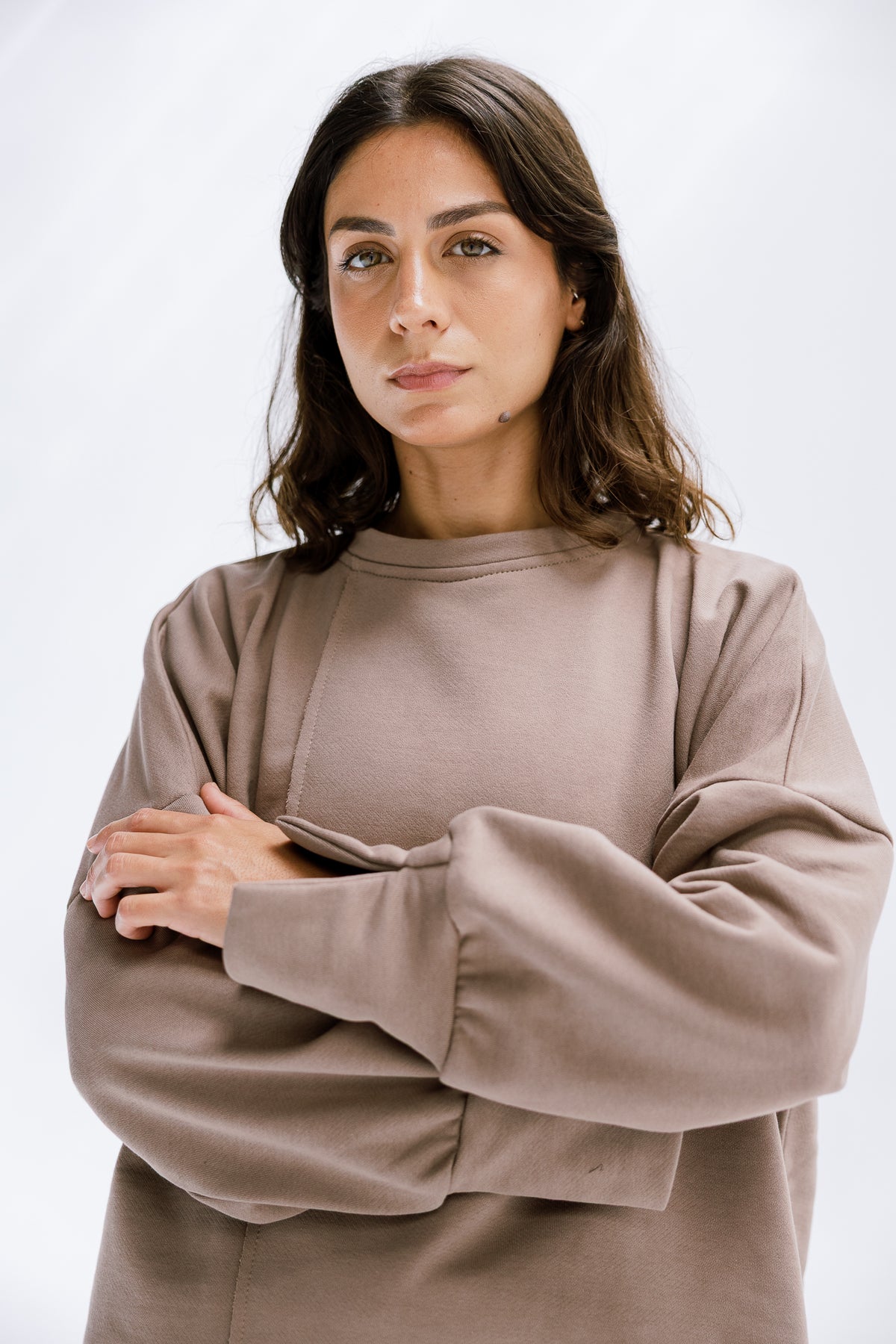Fall Crewneck Set in Taupe