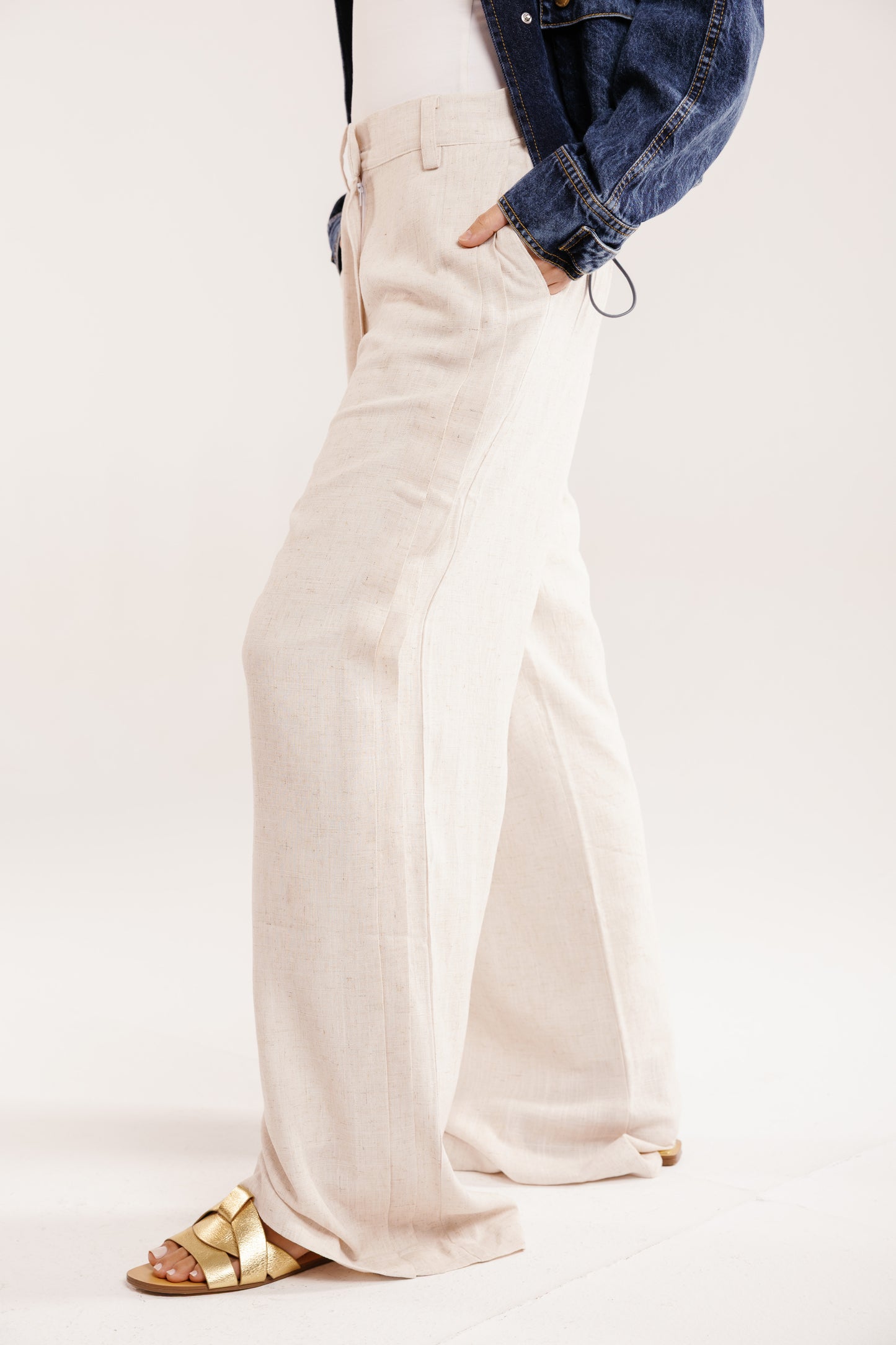 Drift Linen Pants in Beige