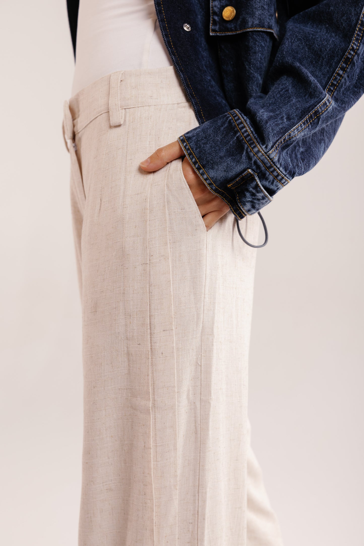 Drift Linen Pants in Beige