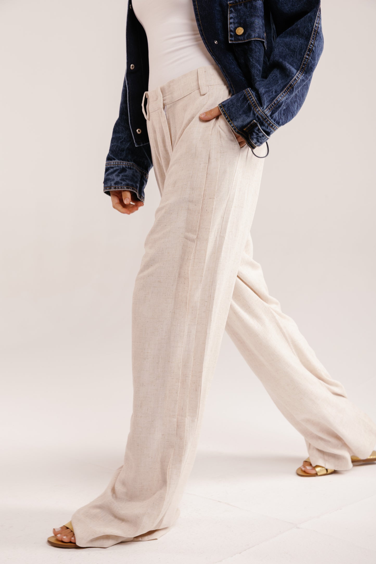 Drift Linen Pants in Beige