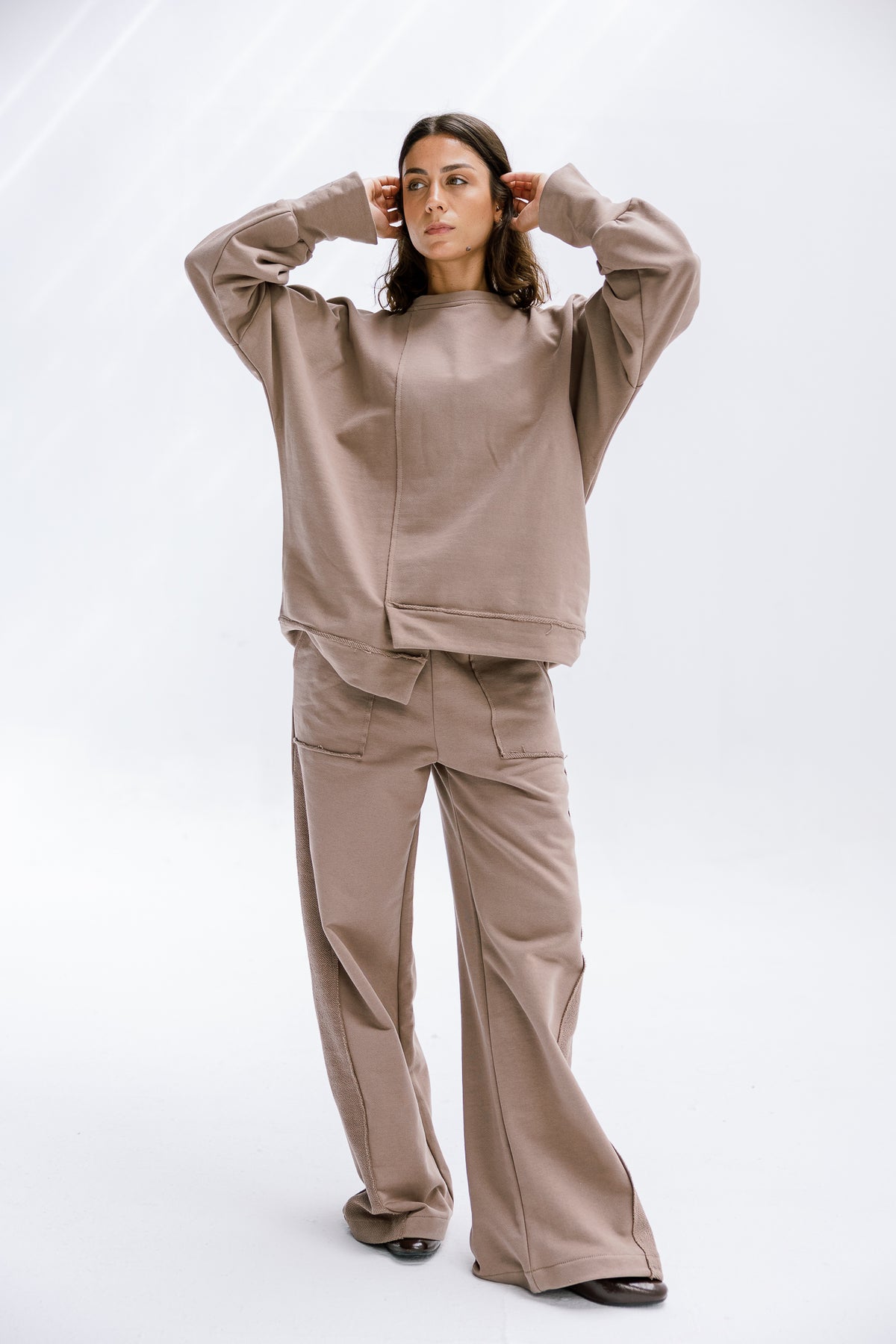 Fall Crewneck Set in Taupe