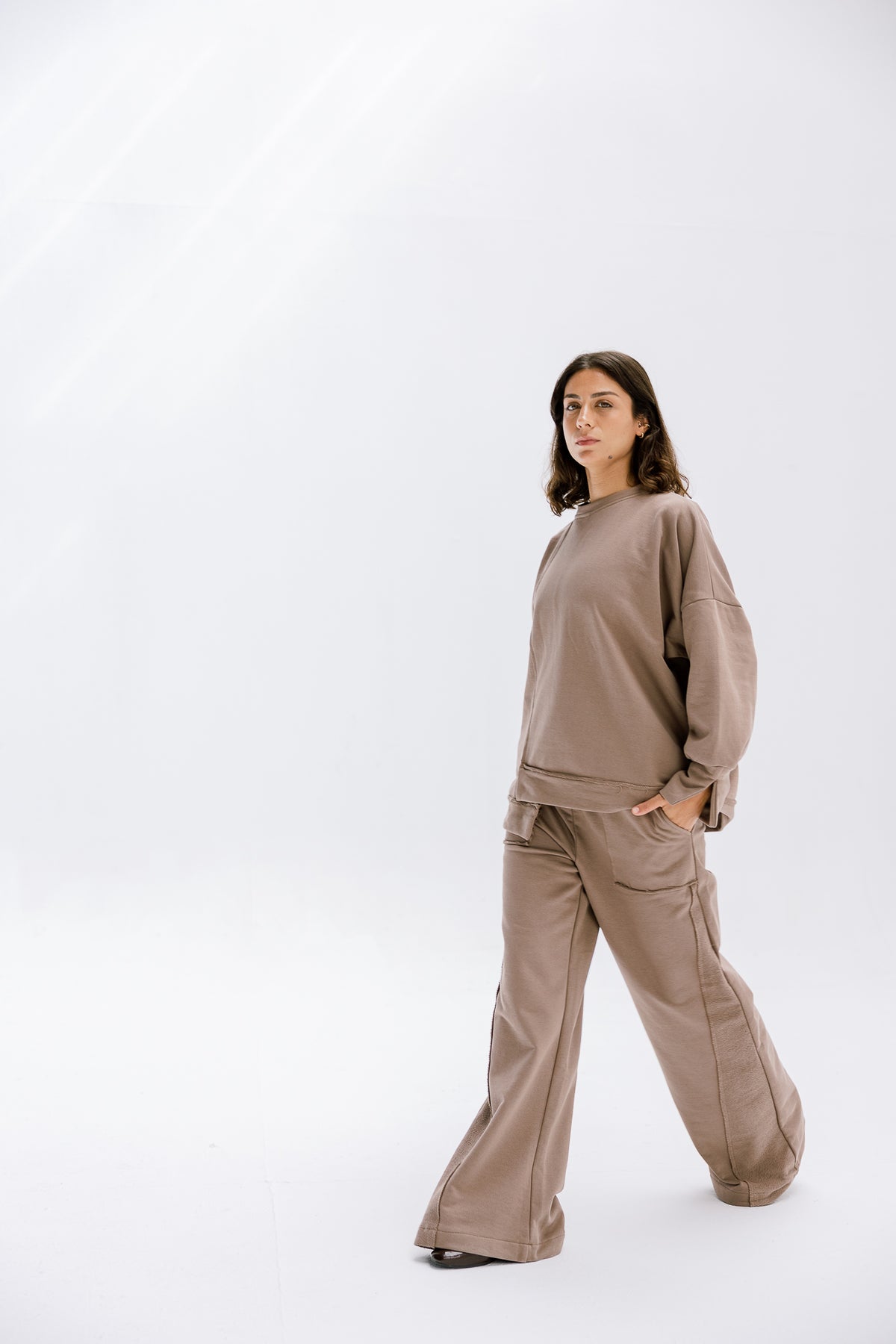 Fall Crewneck Set in Taupe