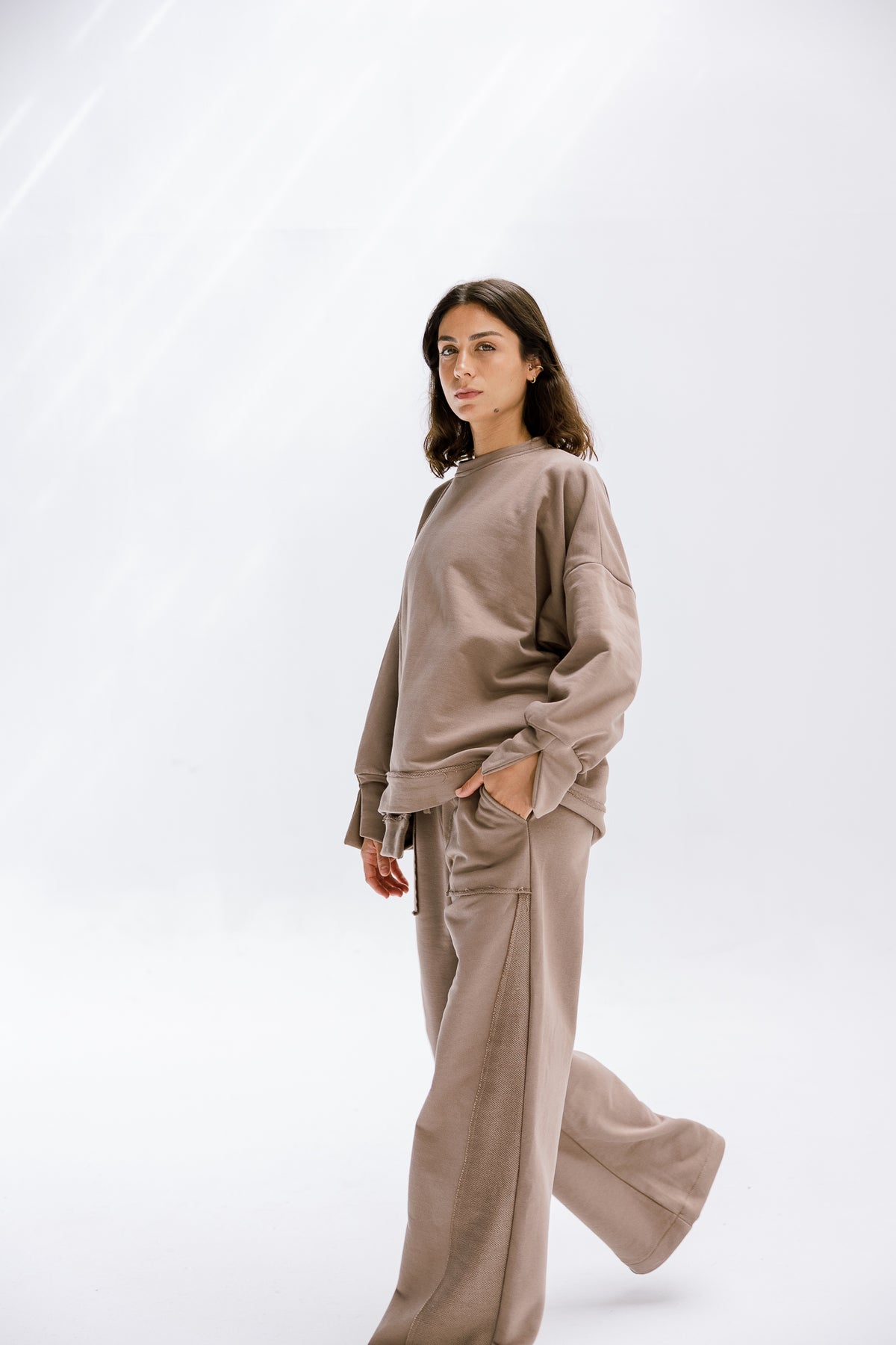 Fall Crewneck Set in Taupe