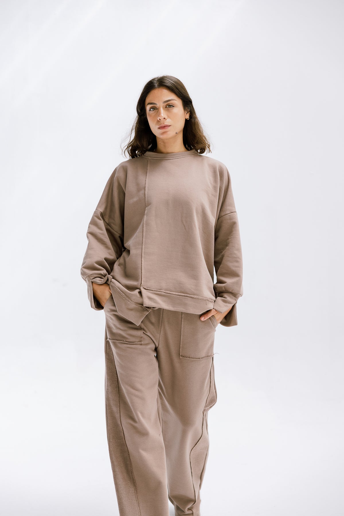 Fall Crewneck Set in Taupe