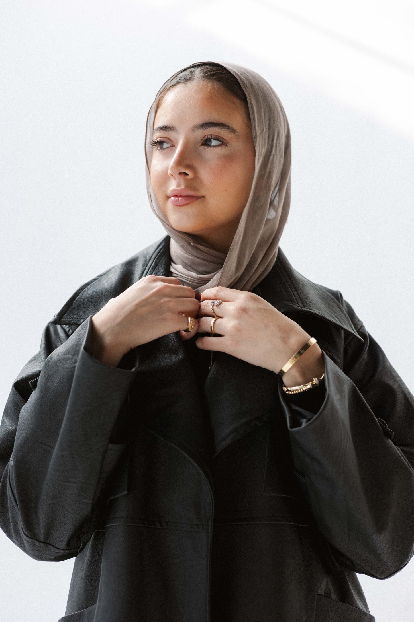 Eclipse Leather Trench in Black