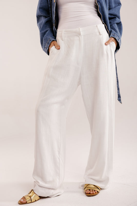 Drift Linen Pants in White