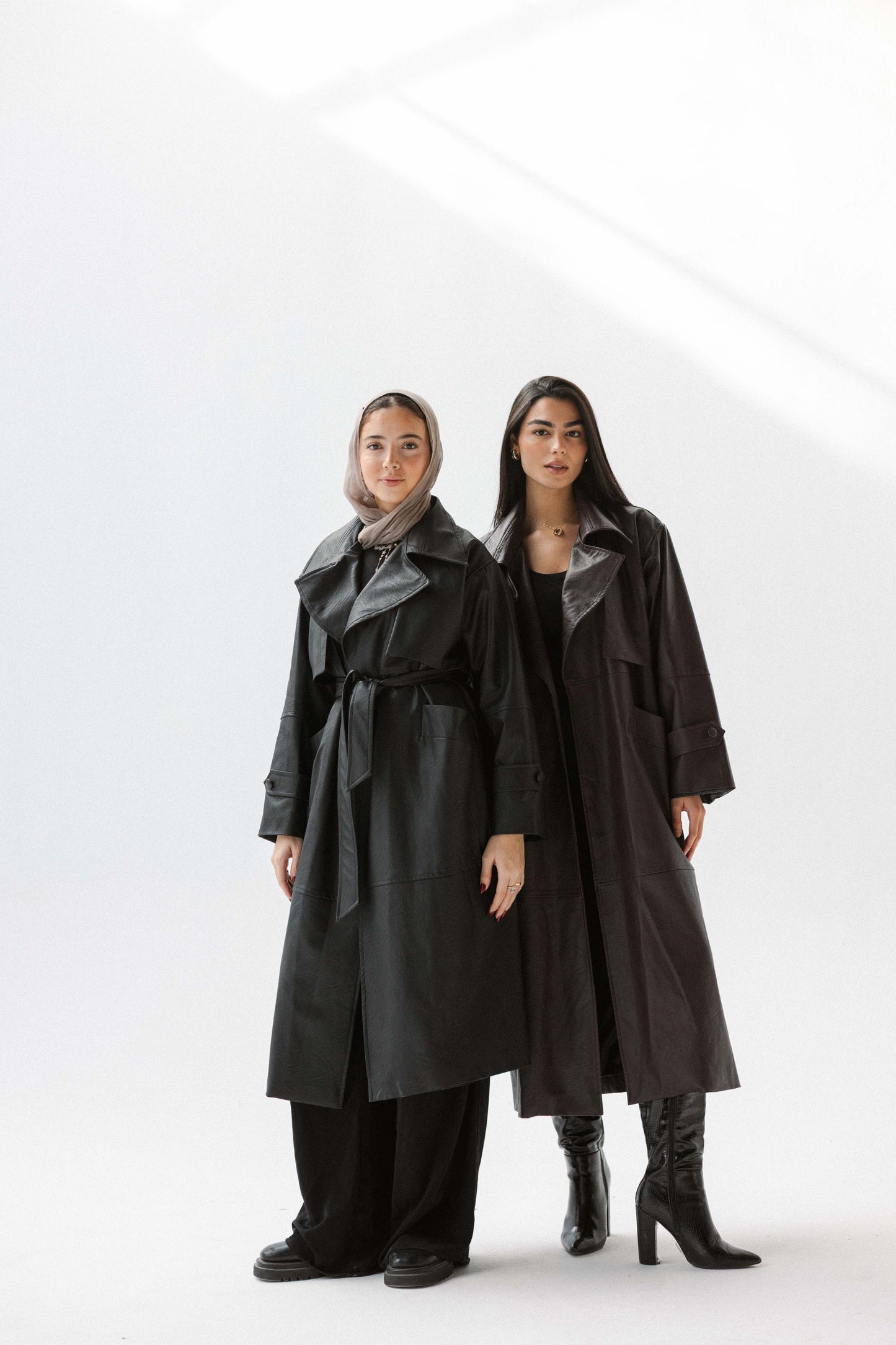 Eclipse Leather Trench in Black