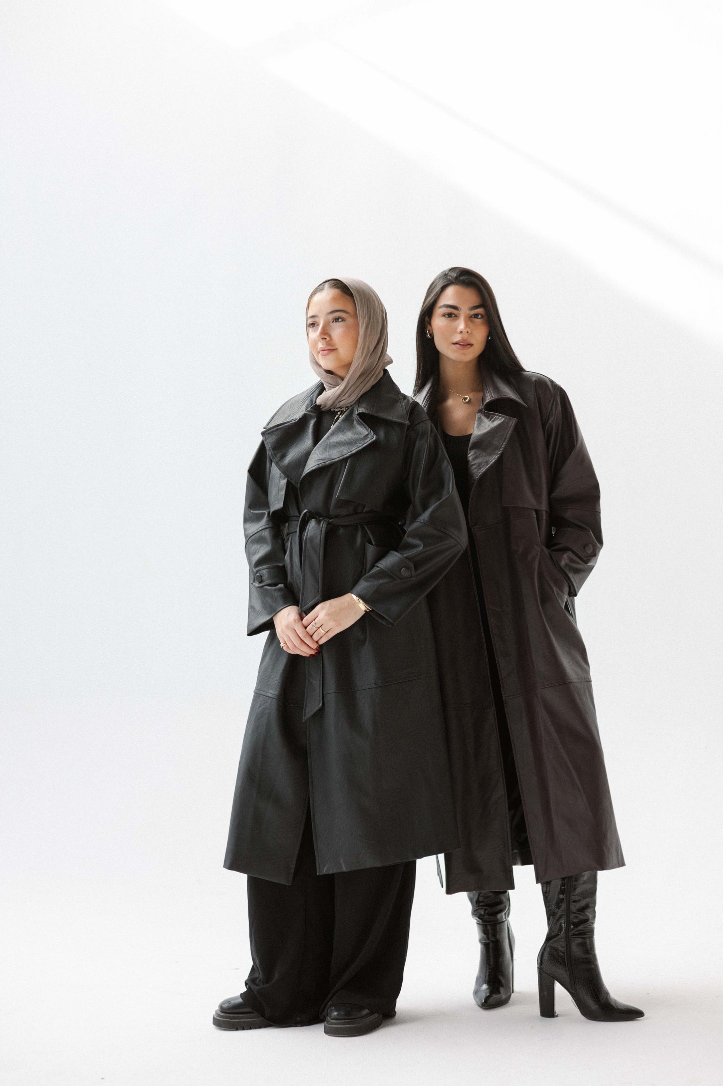 Eclipse Leather Trench in Black