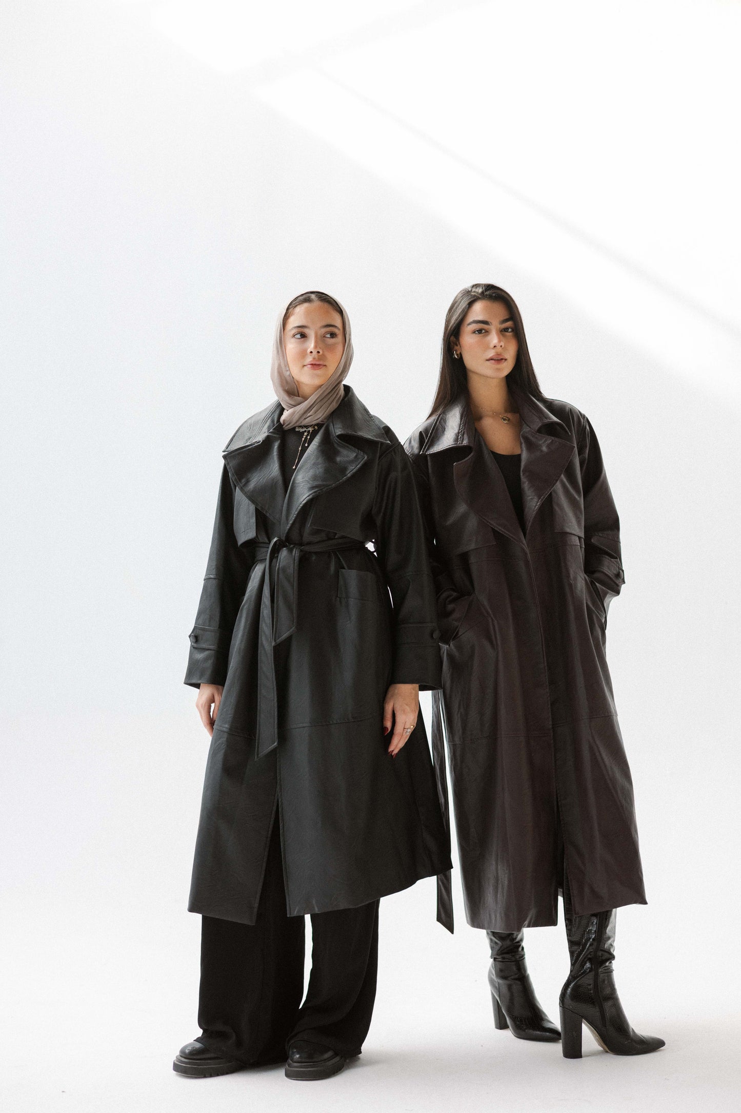 Eclipse Leather Trench in Black