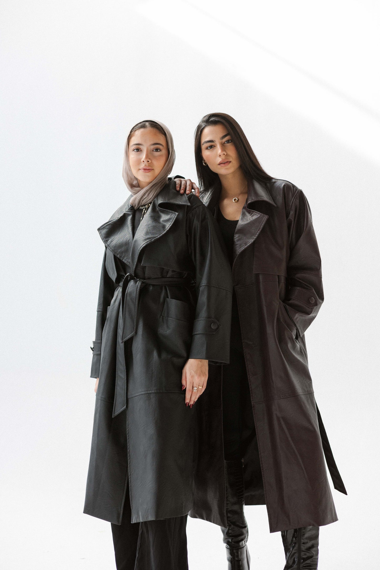 Eclipse Leather Trench in Black