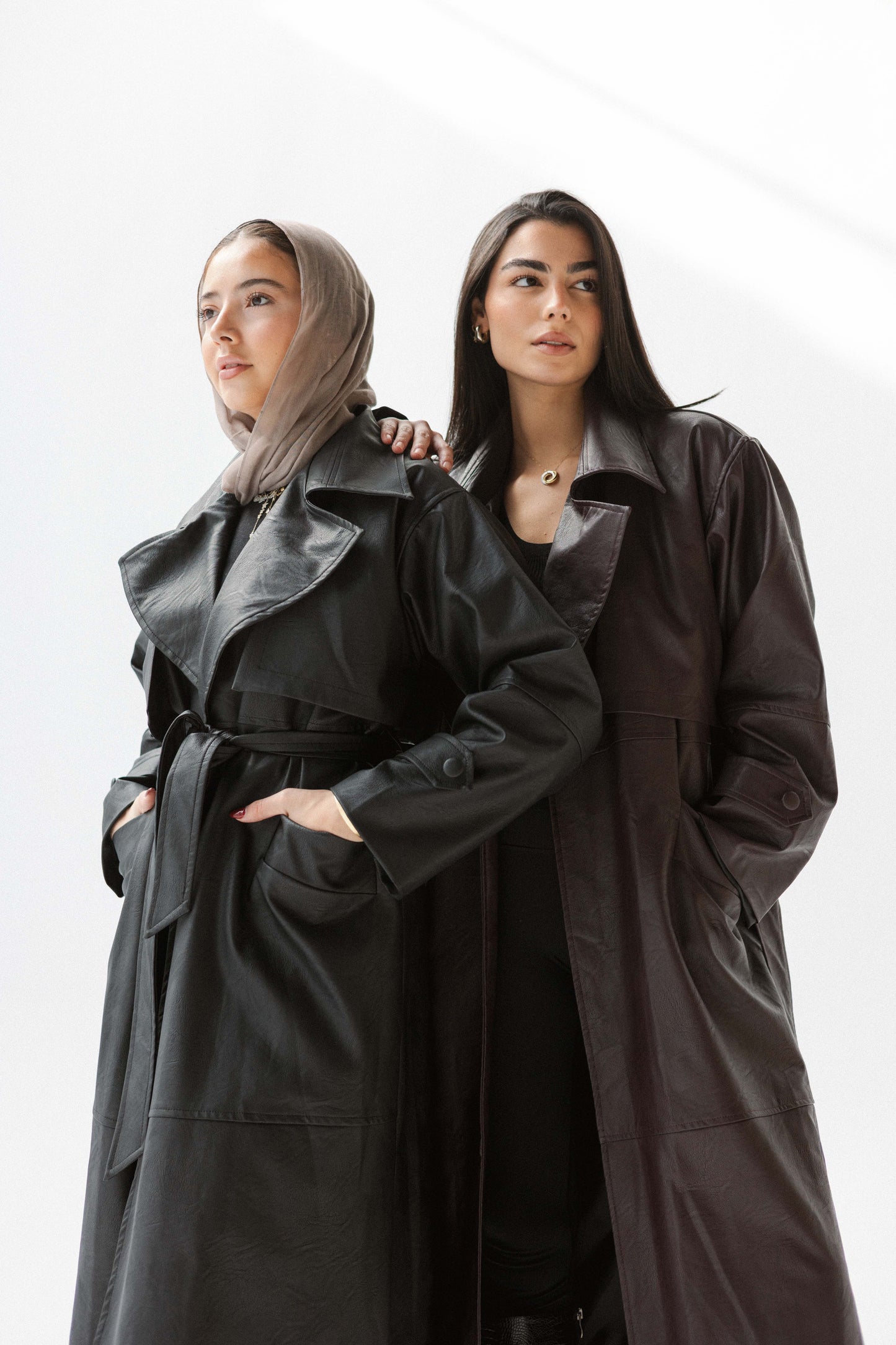 Eclipse Leather Trench in Black