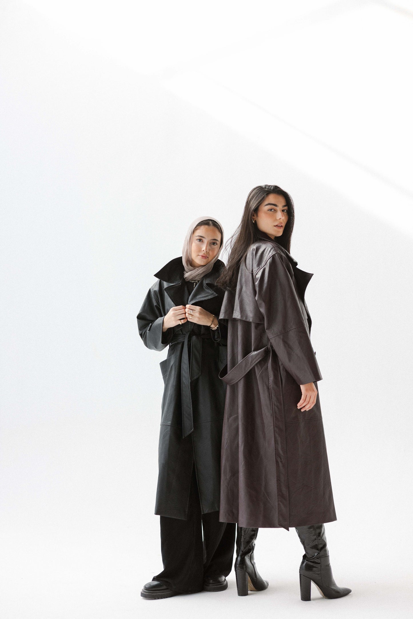 Eclipse Leather Trench in Black