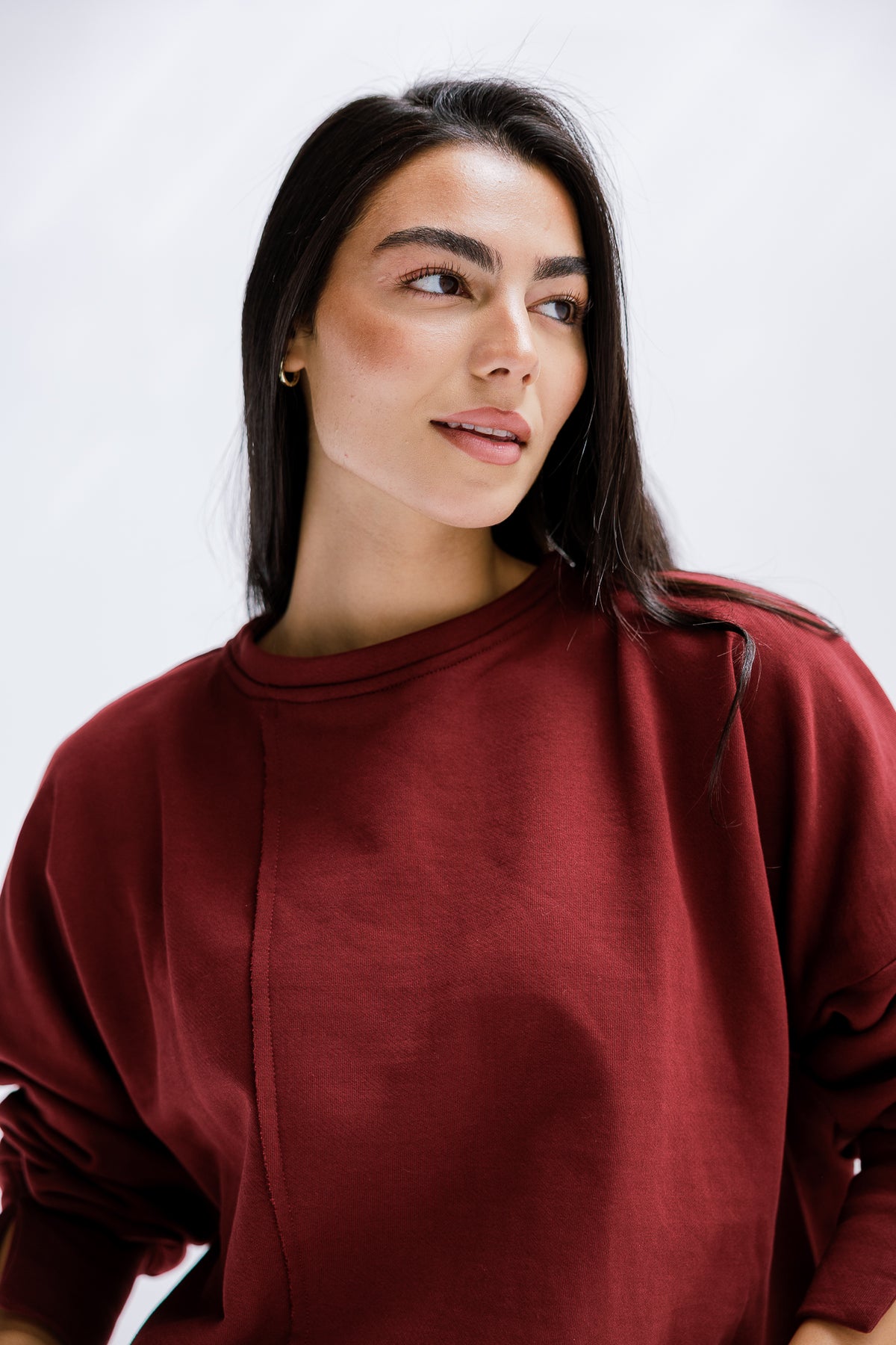 Fall Crewneck Set in Burgundy
