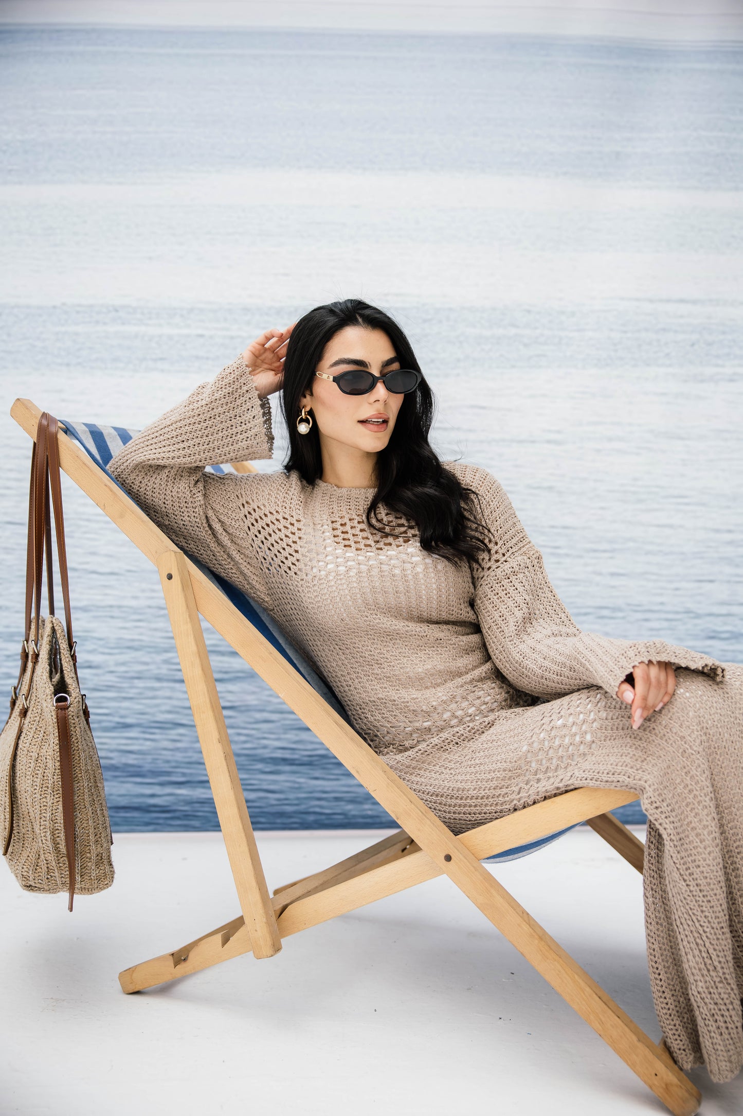 The Fish Net dress in Tan