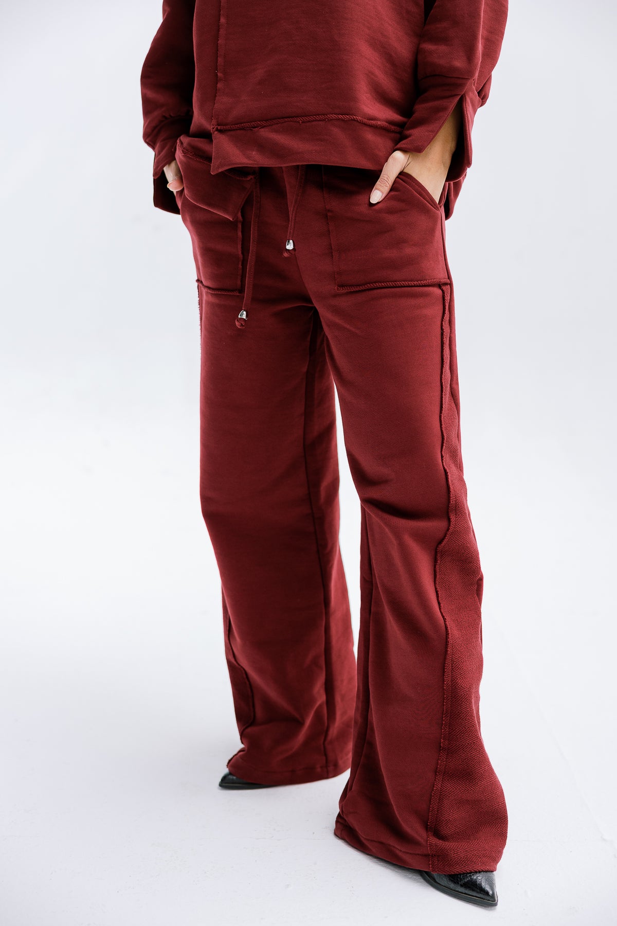 Fall Crewneck Set in Burgundy