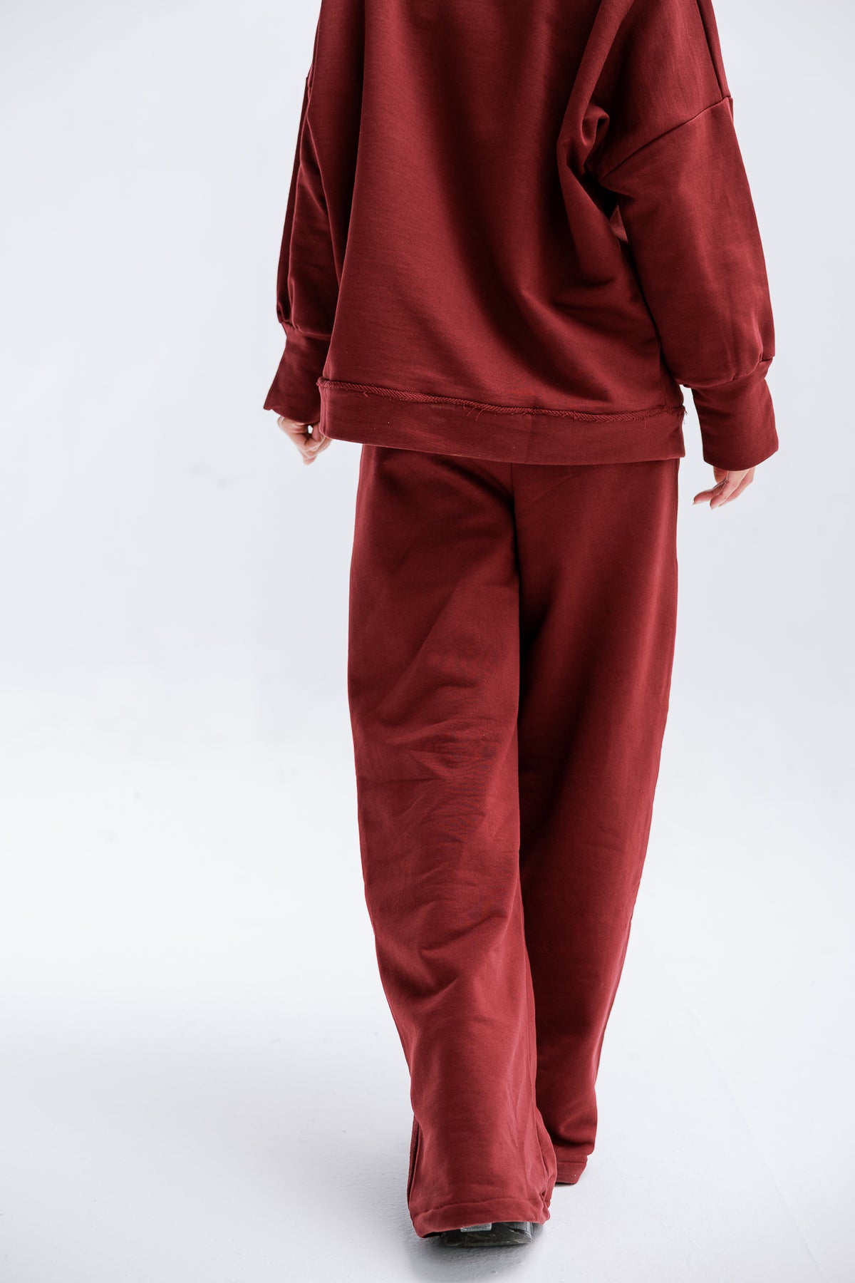 Fall Crewneck Set in Burgundy