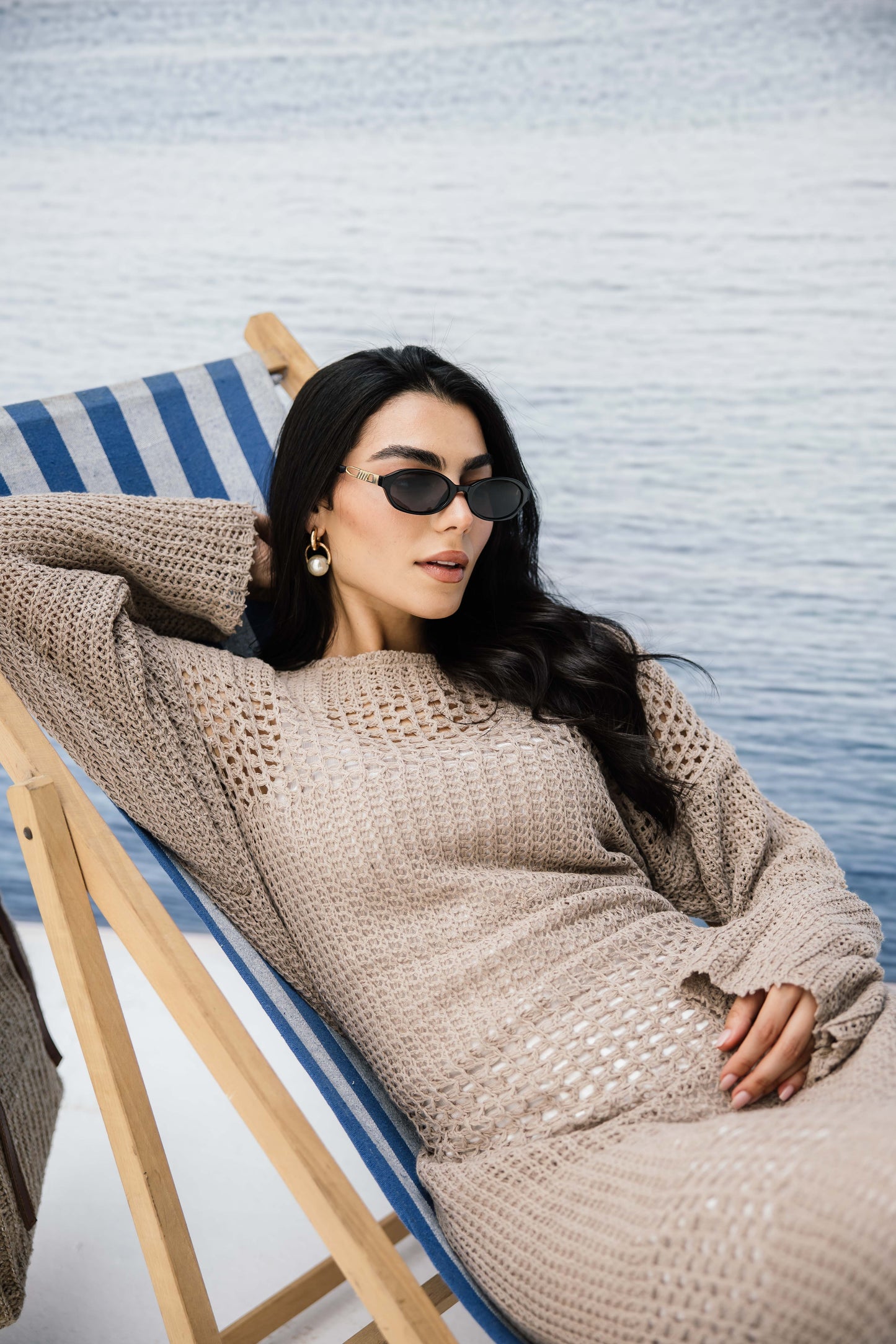 The Fish Net dress in Tan