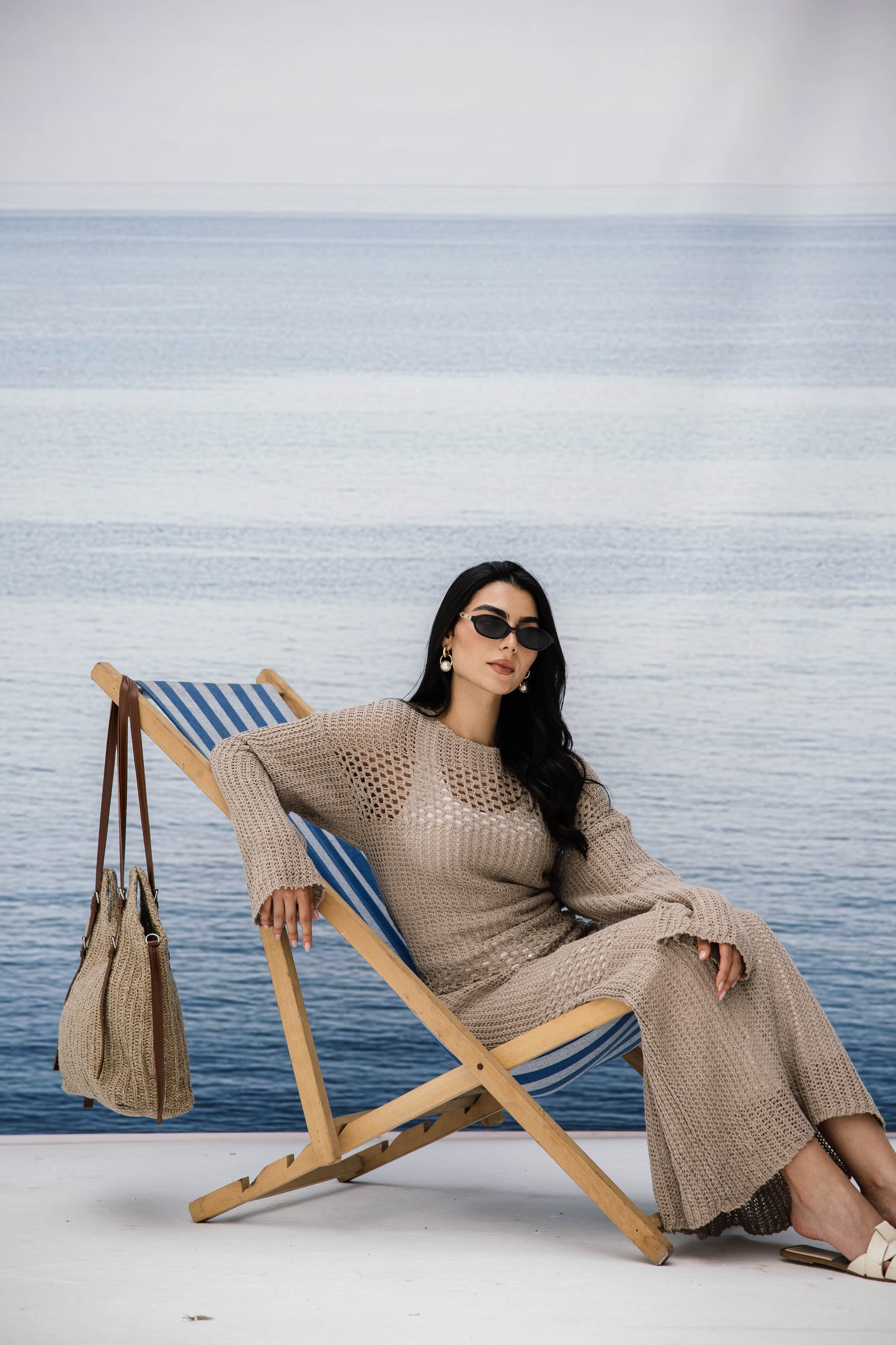 The Fish Net dress in Tan