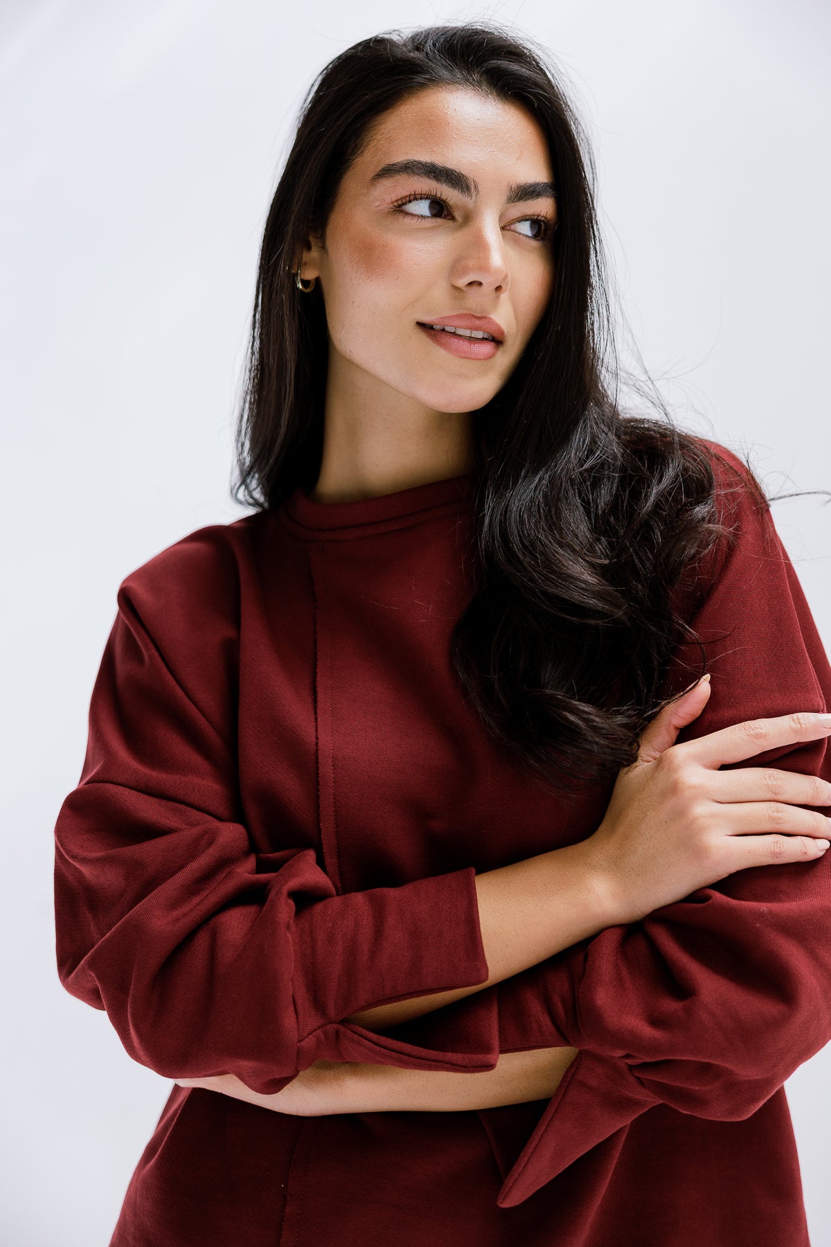 Fall Crewneck Set in Burgundy