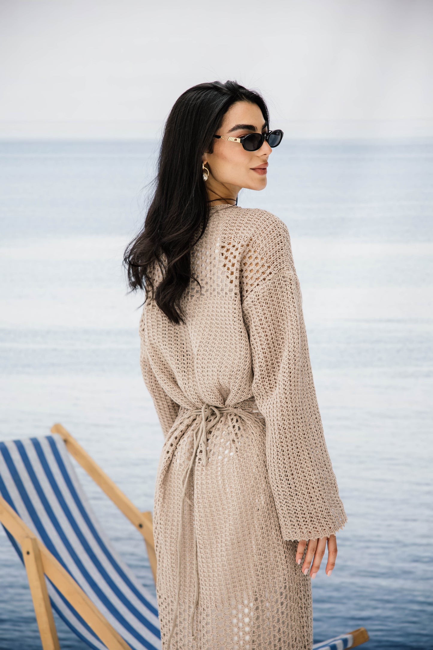 The Fish Net dress in Tan