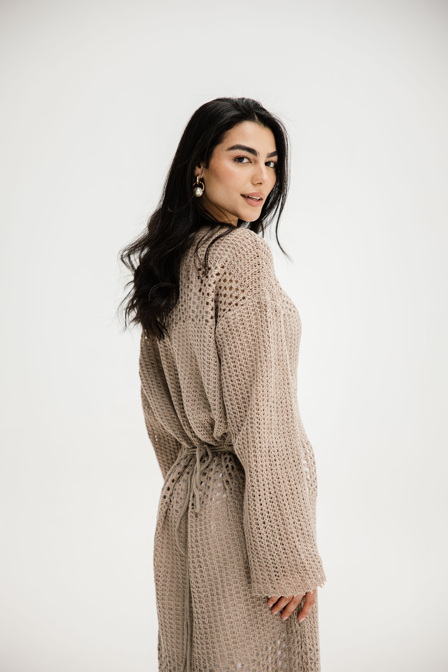 The Fish Net dress in Tan