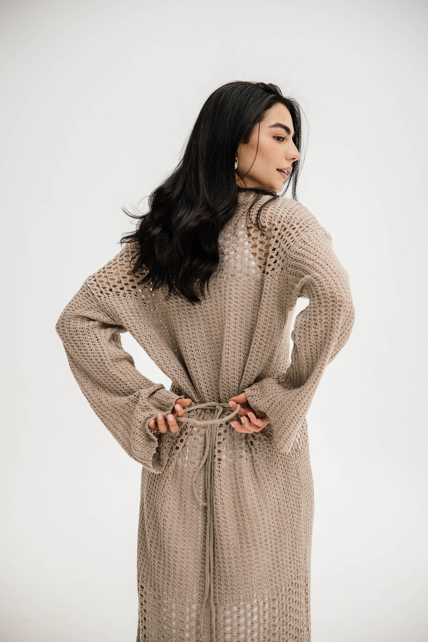 The Fish Net dress in Tan